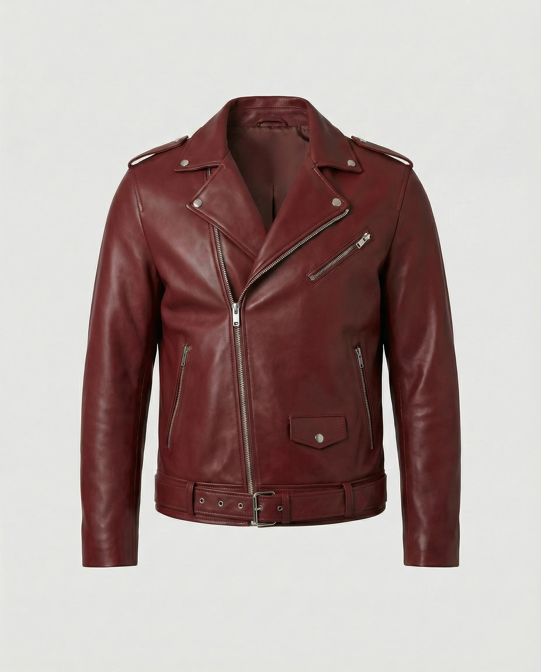 Herren Bikerjacke Kunstleder tailliert - Image 6
