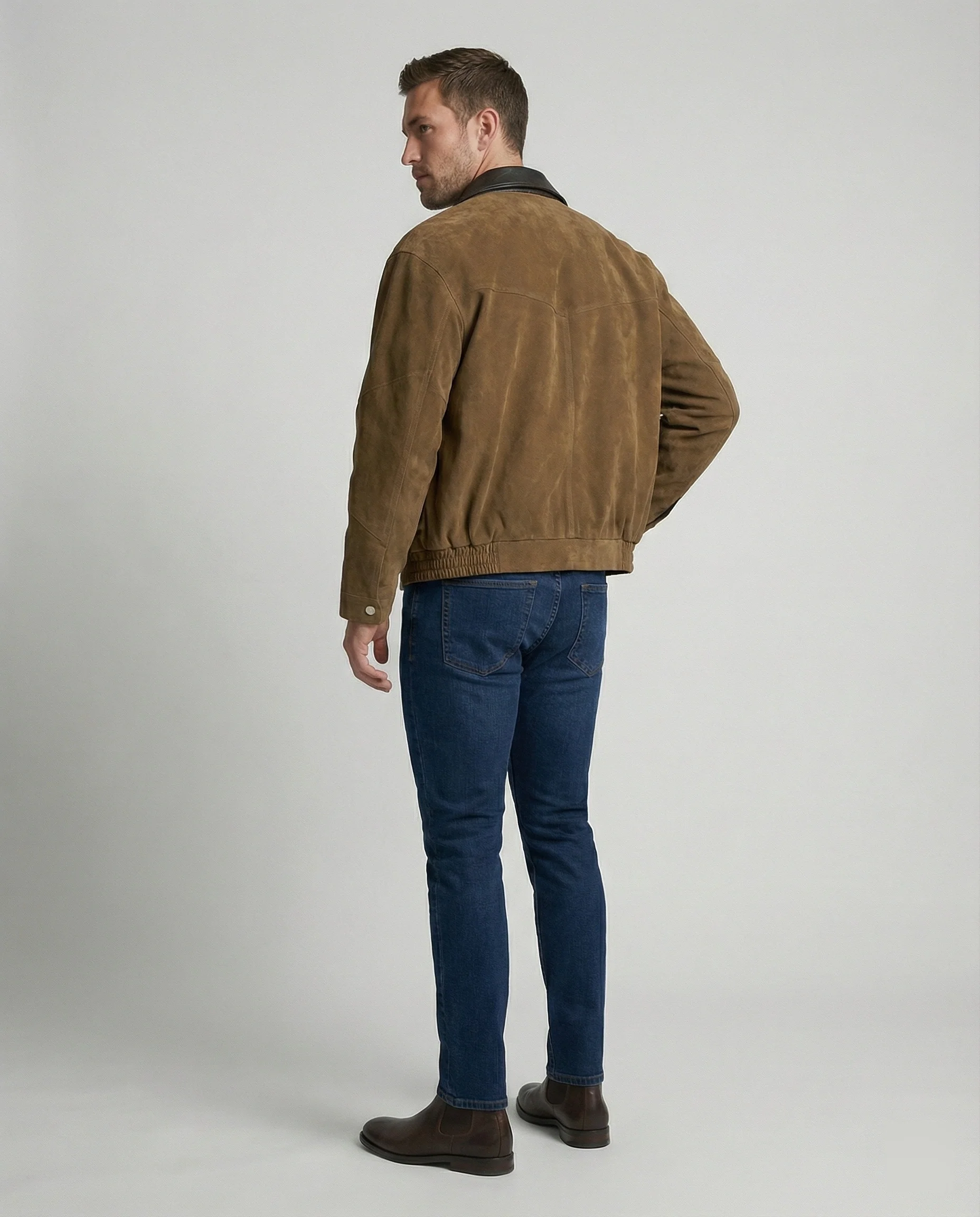 Herren Wildleder Blouson Boxy