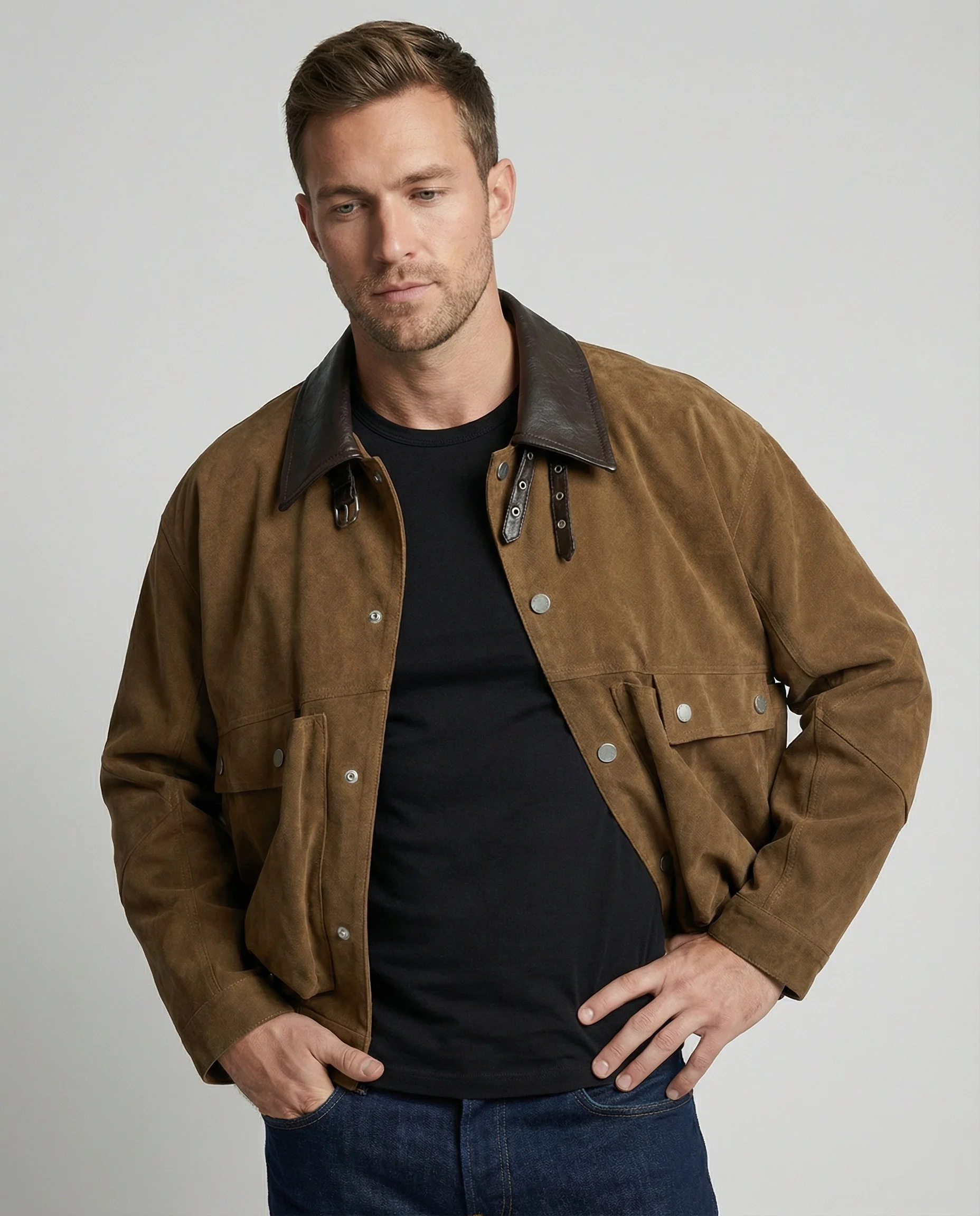 Herren Wildleder Blouson Boxy - Image 3