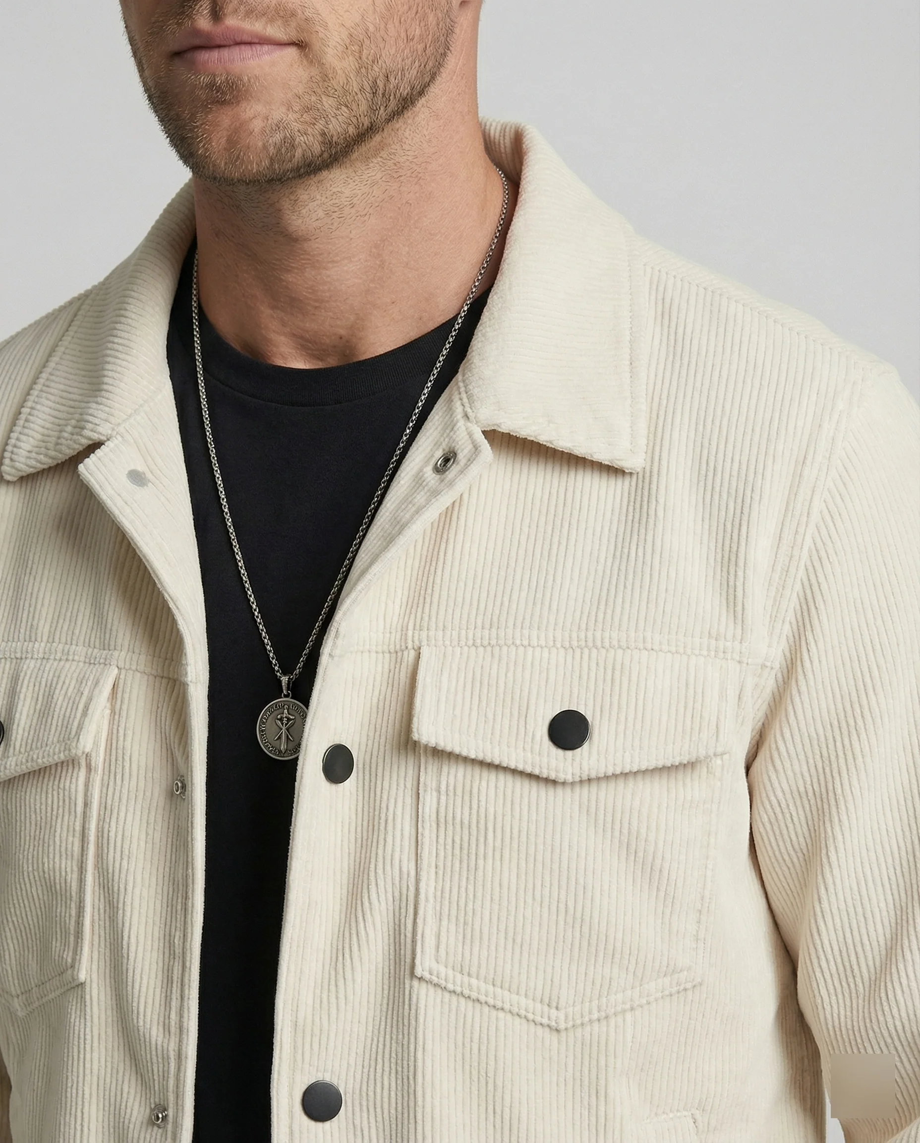 Cord Überhemdjacke Mit Druckknöpfen Herren - Image 7