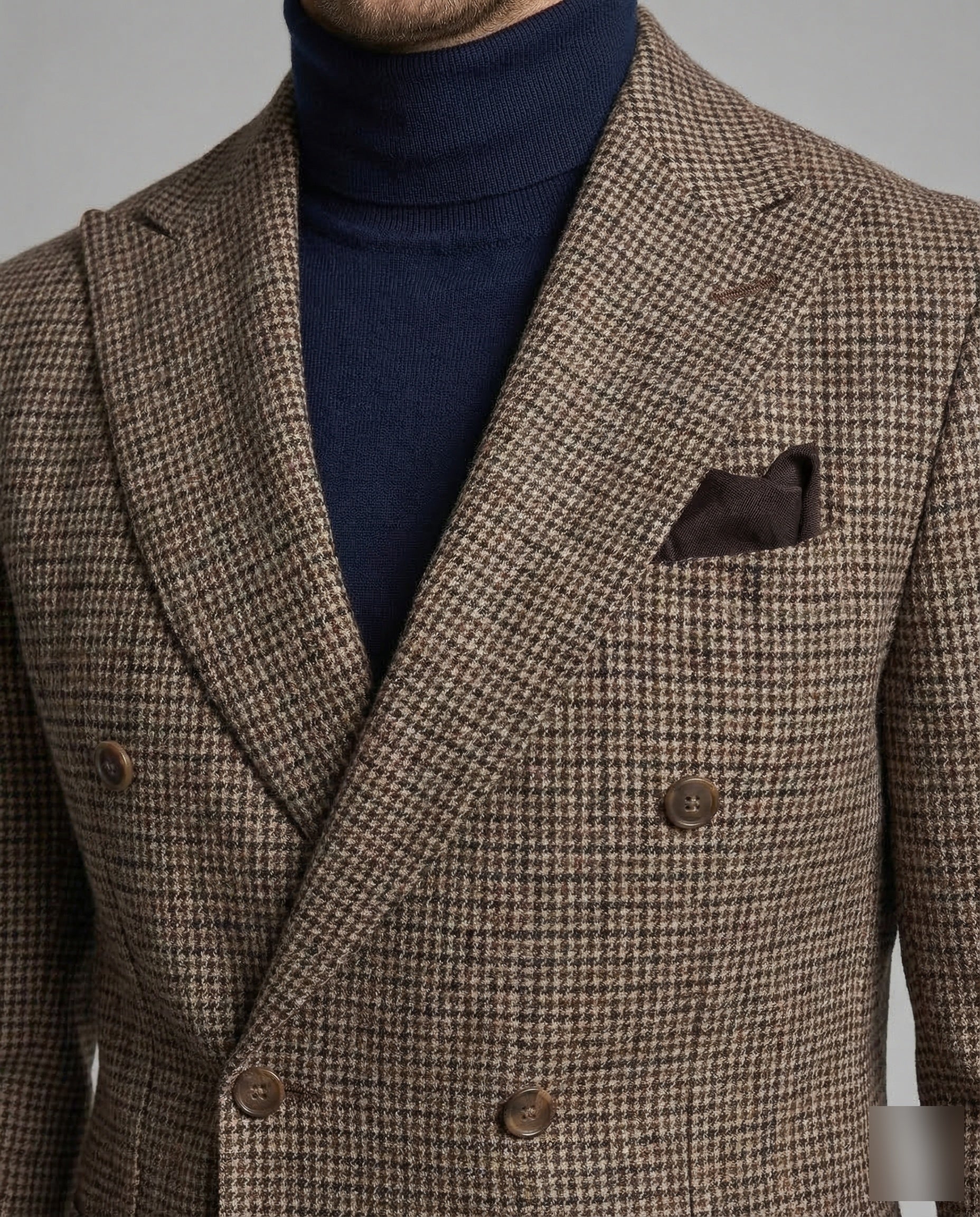 Herren Karo Blazer Doppelreiher - Image 3