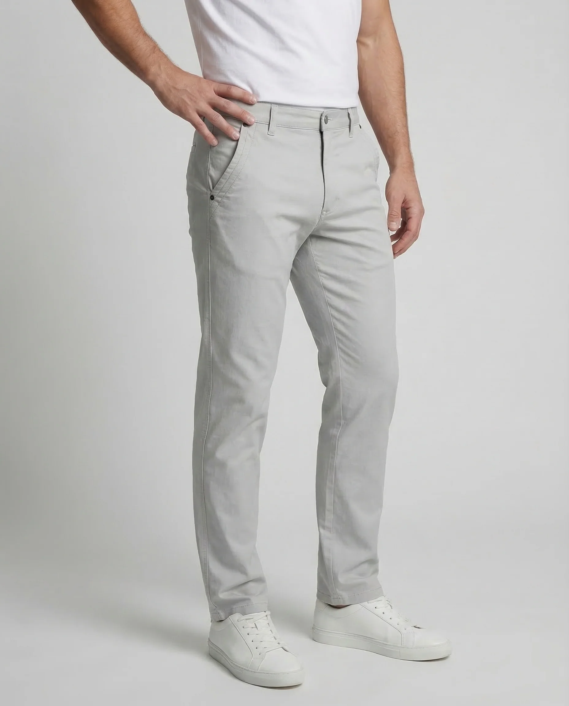 Herren Chinohose Elastisch Gerade - Image 2