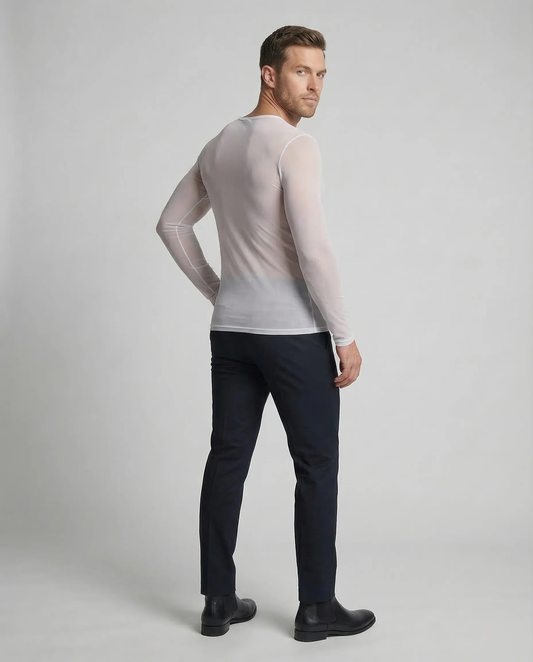 Herren Netzshirt Langarm - Image 4