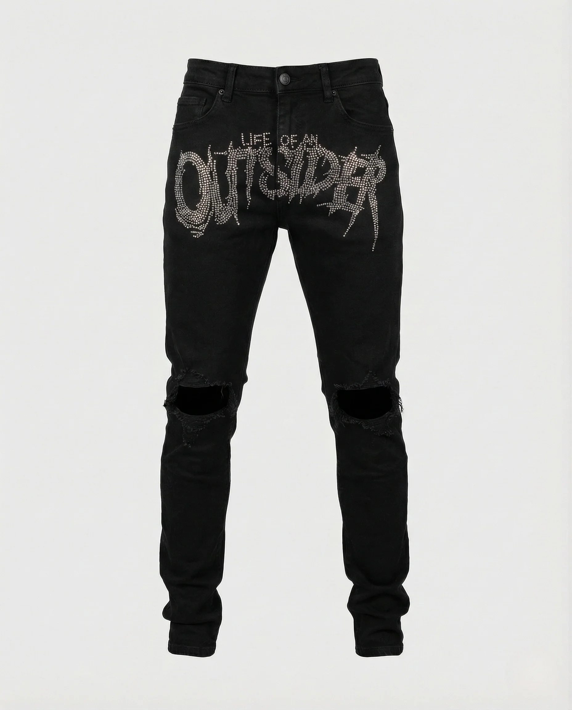 Herren Röhrenjeans mit Rissen - Image 11