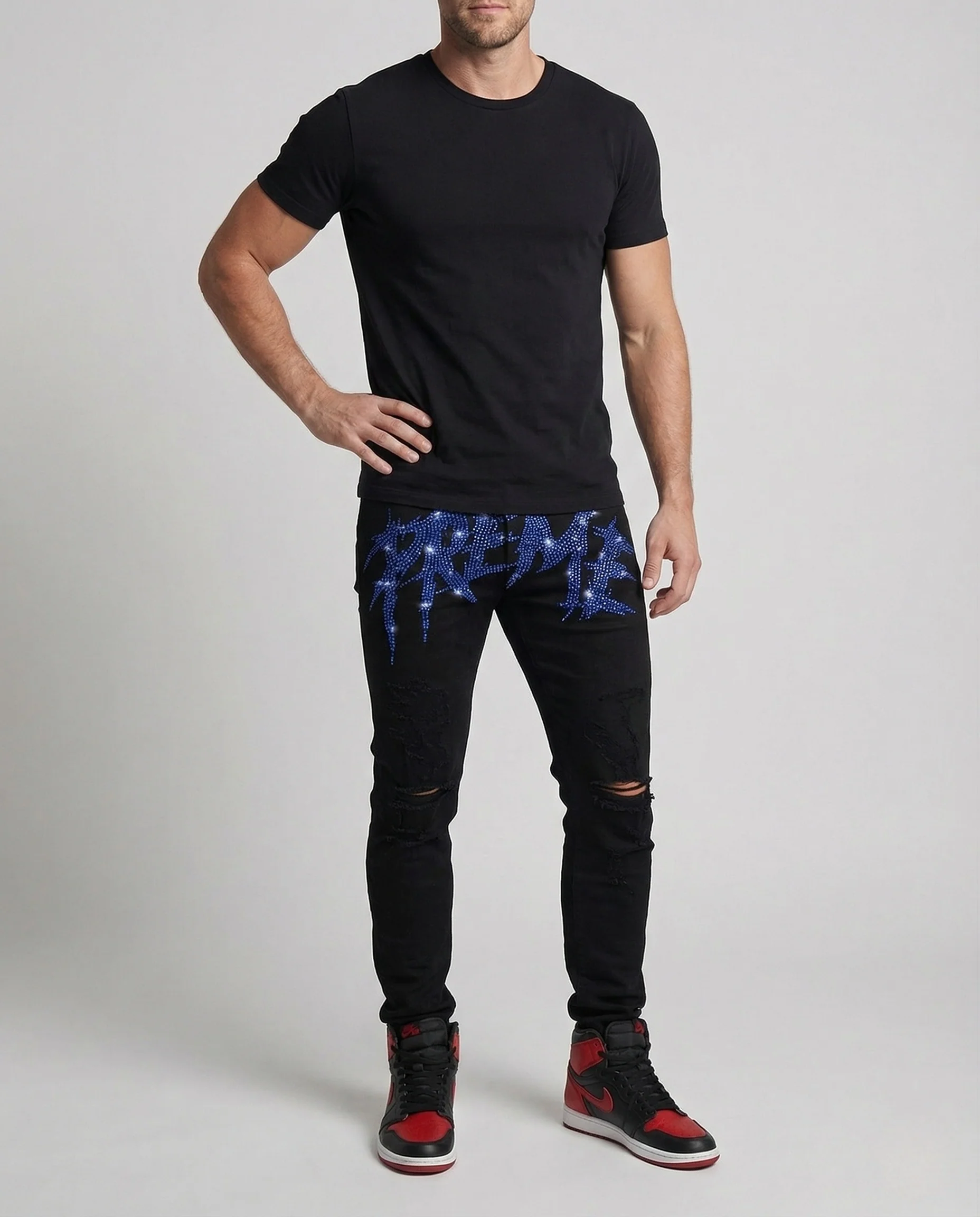 Herren Röhrenjeans mit Rissen - Image 2