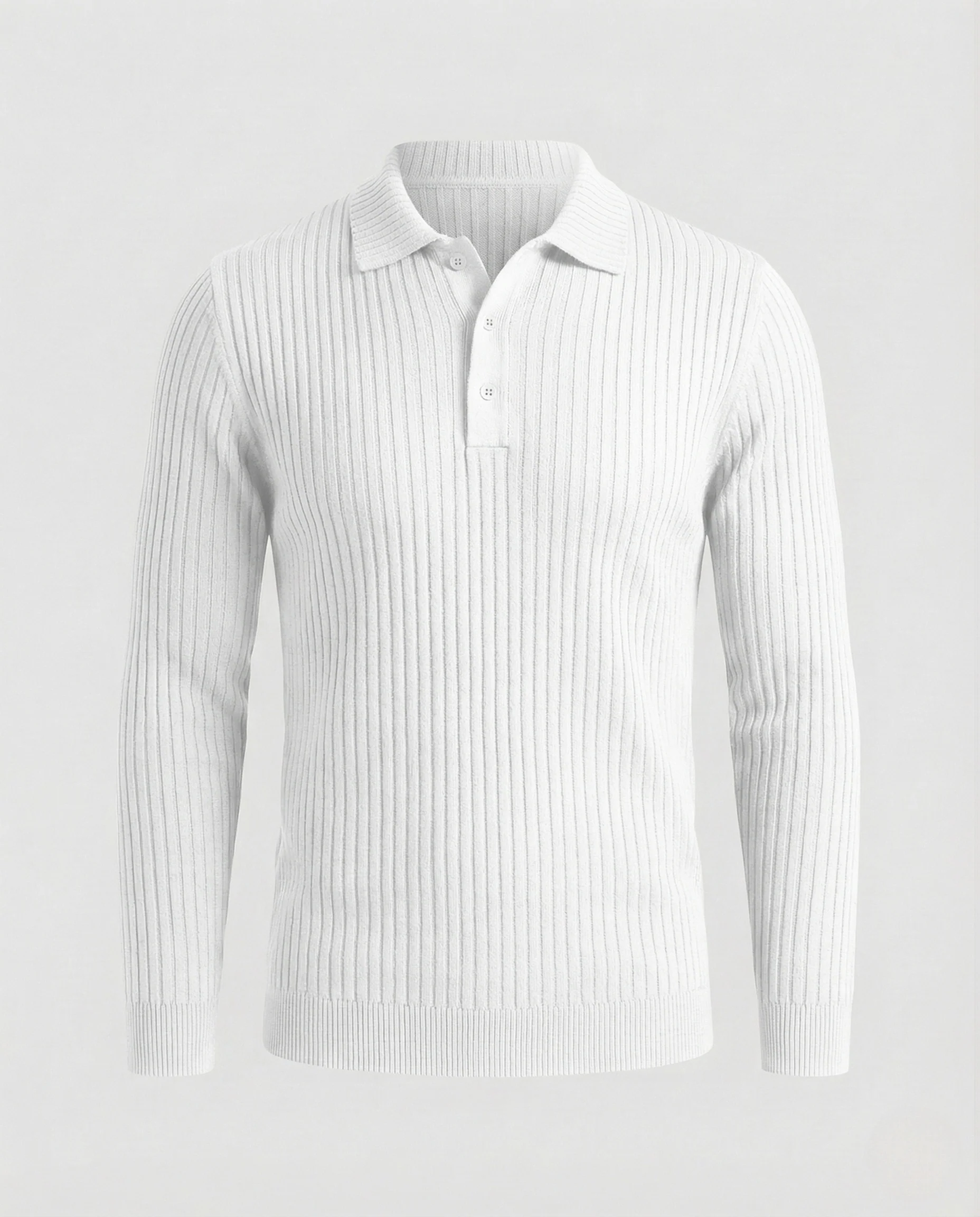 Herren Feinstrick Poloshirt mit Rippenstruktur Slim Fit - Image 9