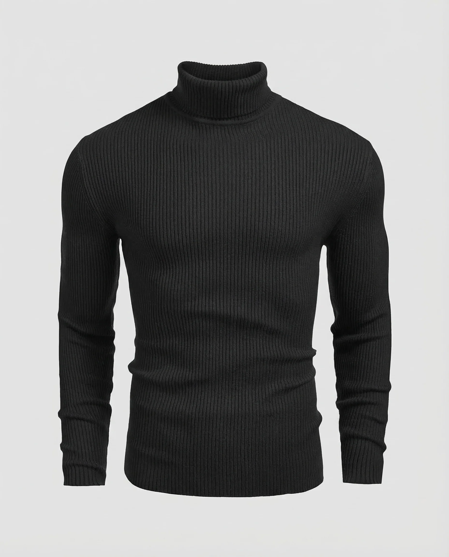Herren Rollkragenpullover Rippstrick - Image 5