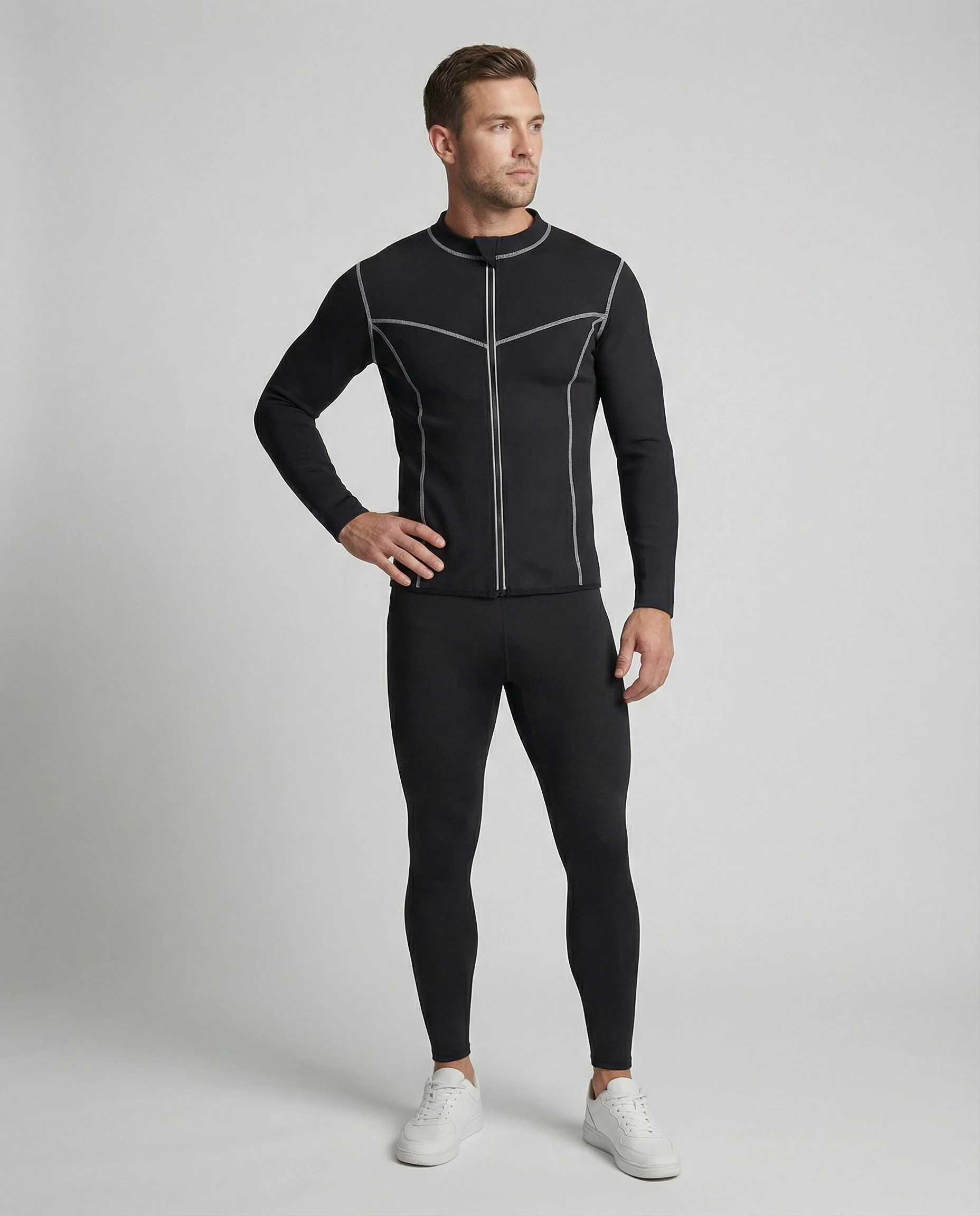 Herren Kompressionsshirt Langarm Sport - Image 5