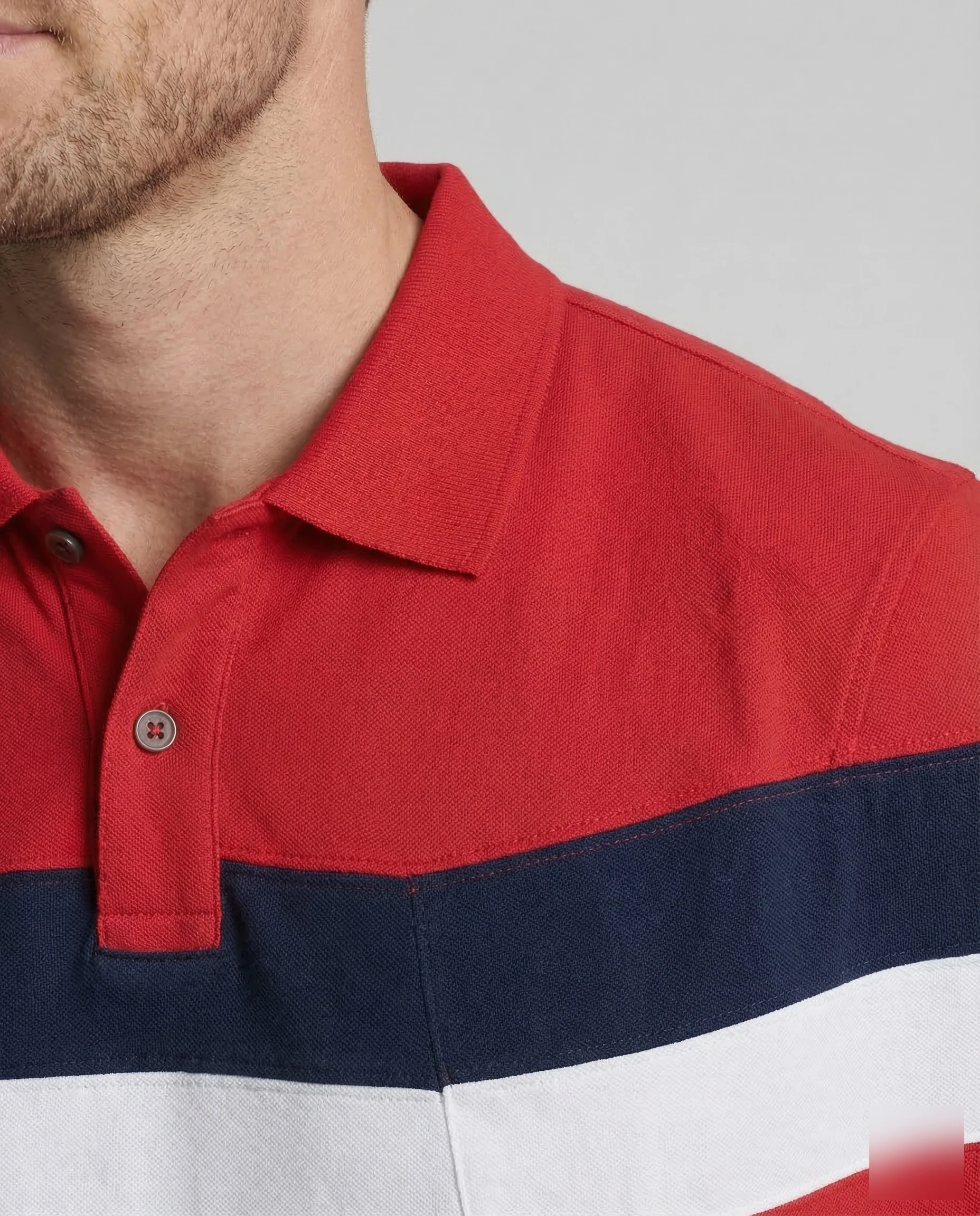 Herren Poloshirt Blockstreifen - Image 3