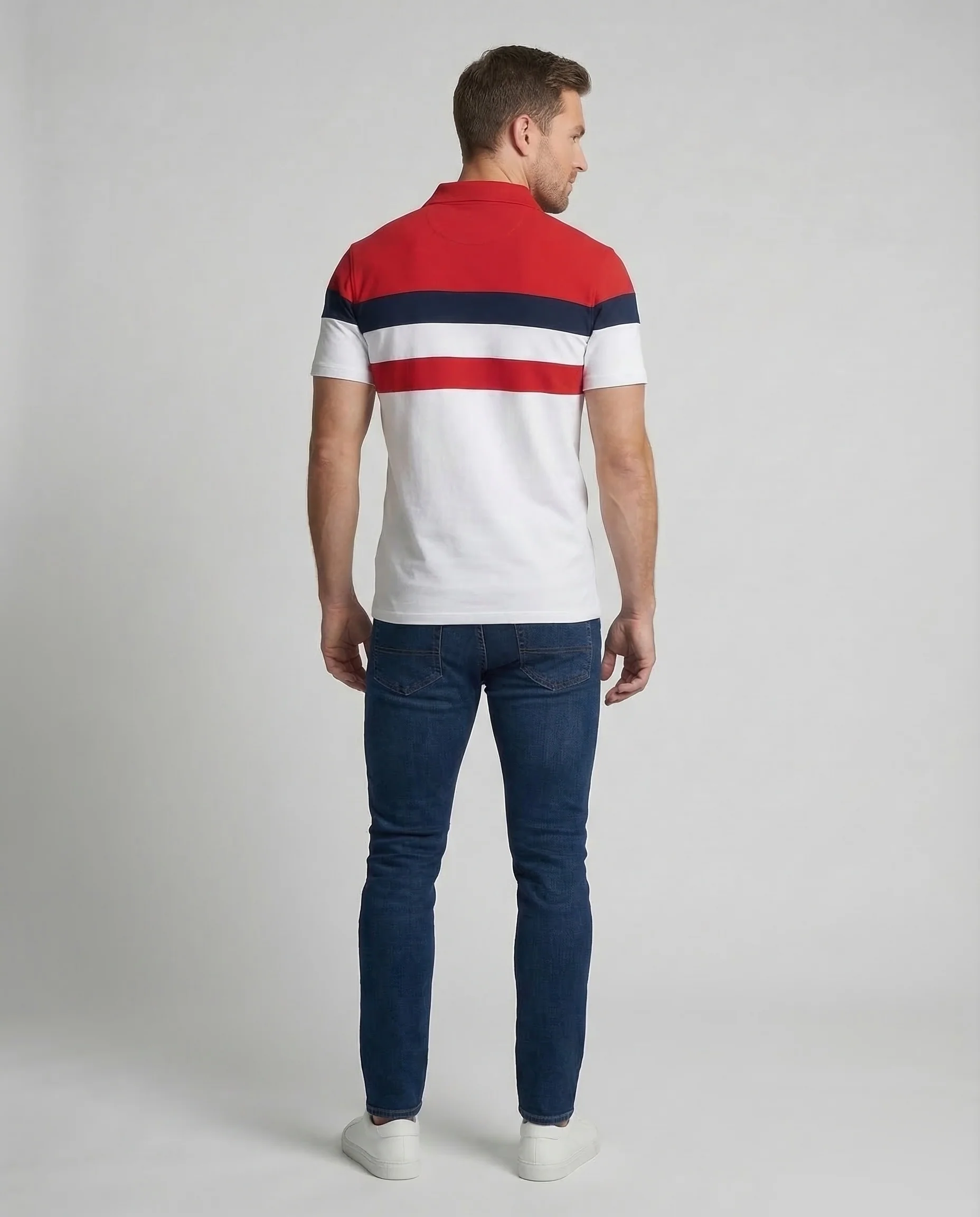 Herren Poloshirt Blockstreifen - Image 4
