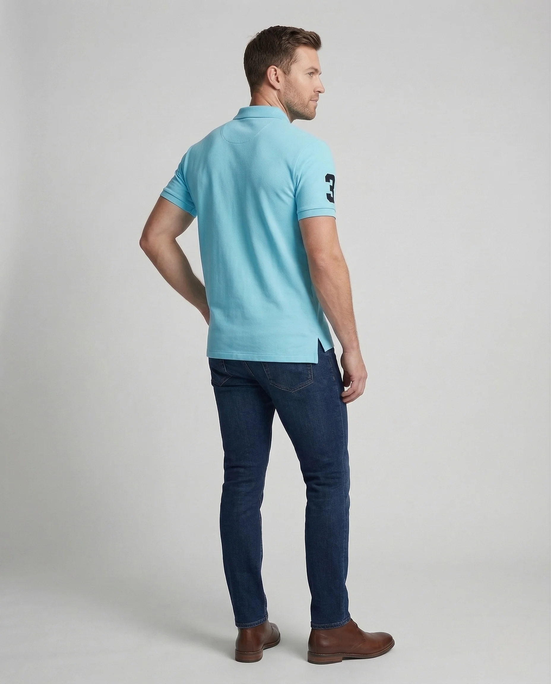 Herren Sport Poloshirt mit Stickerei Slim Fit - Image 4