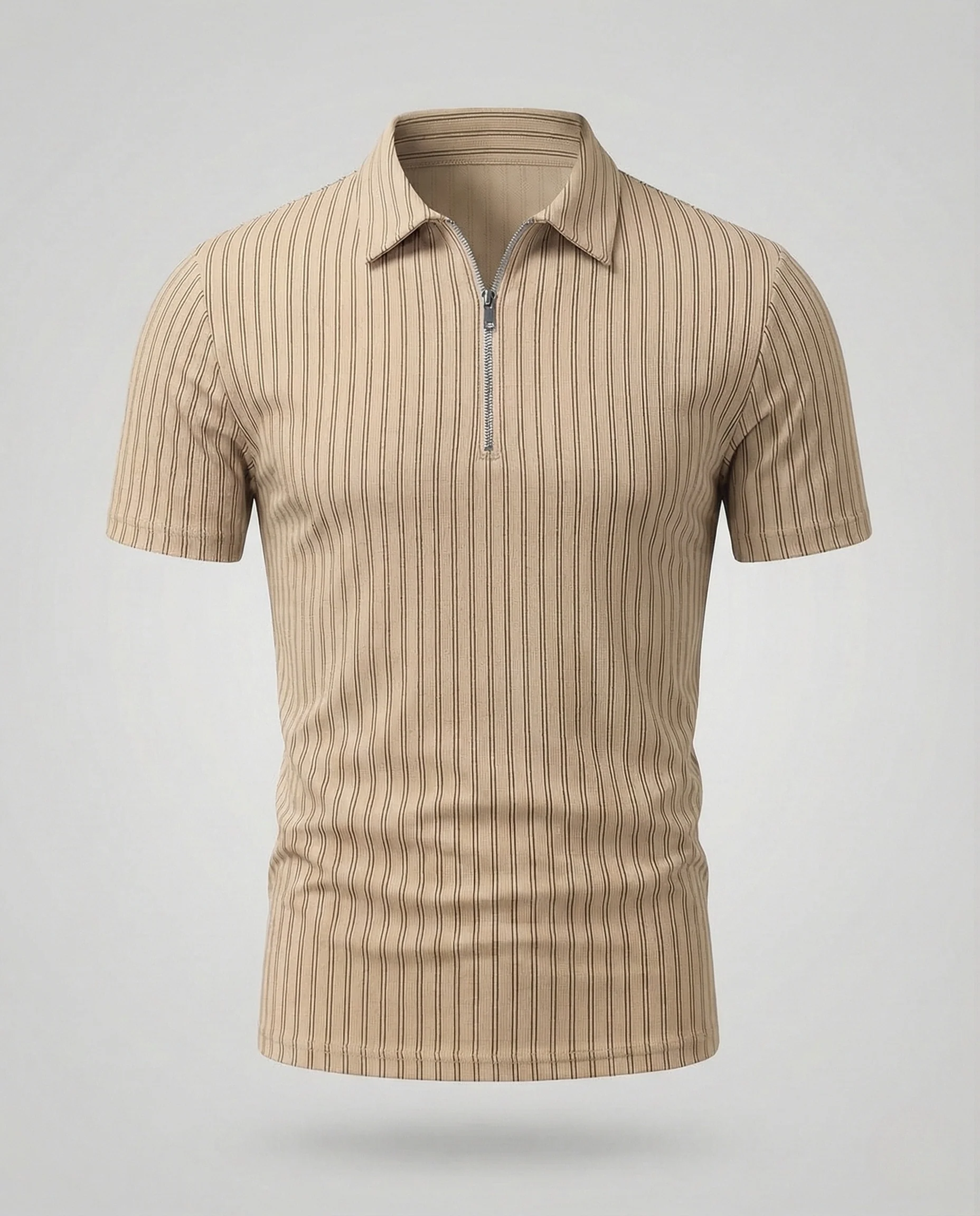 Herren Poloshirt Reißverschluss Slim - Image 8