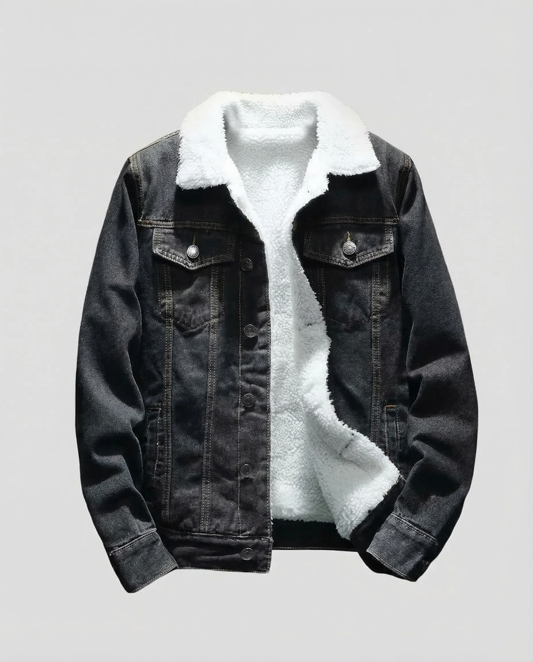 Herren Gefütterte Jeansjacke Teddyfutter - Image 5