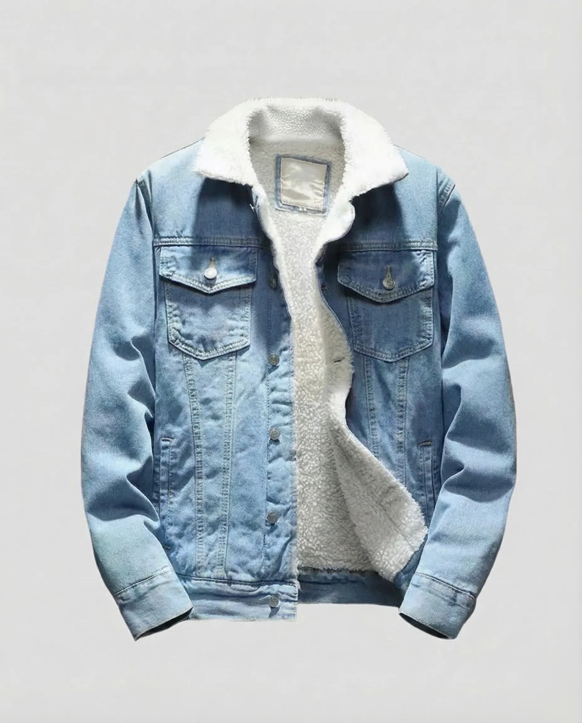 Herren Gefütterte Jeansjacke Teddyfutter - Image 6