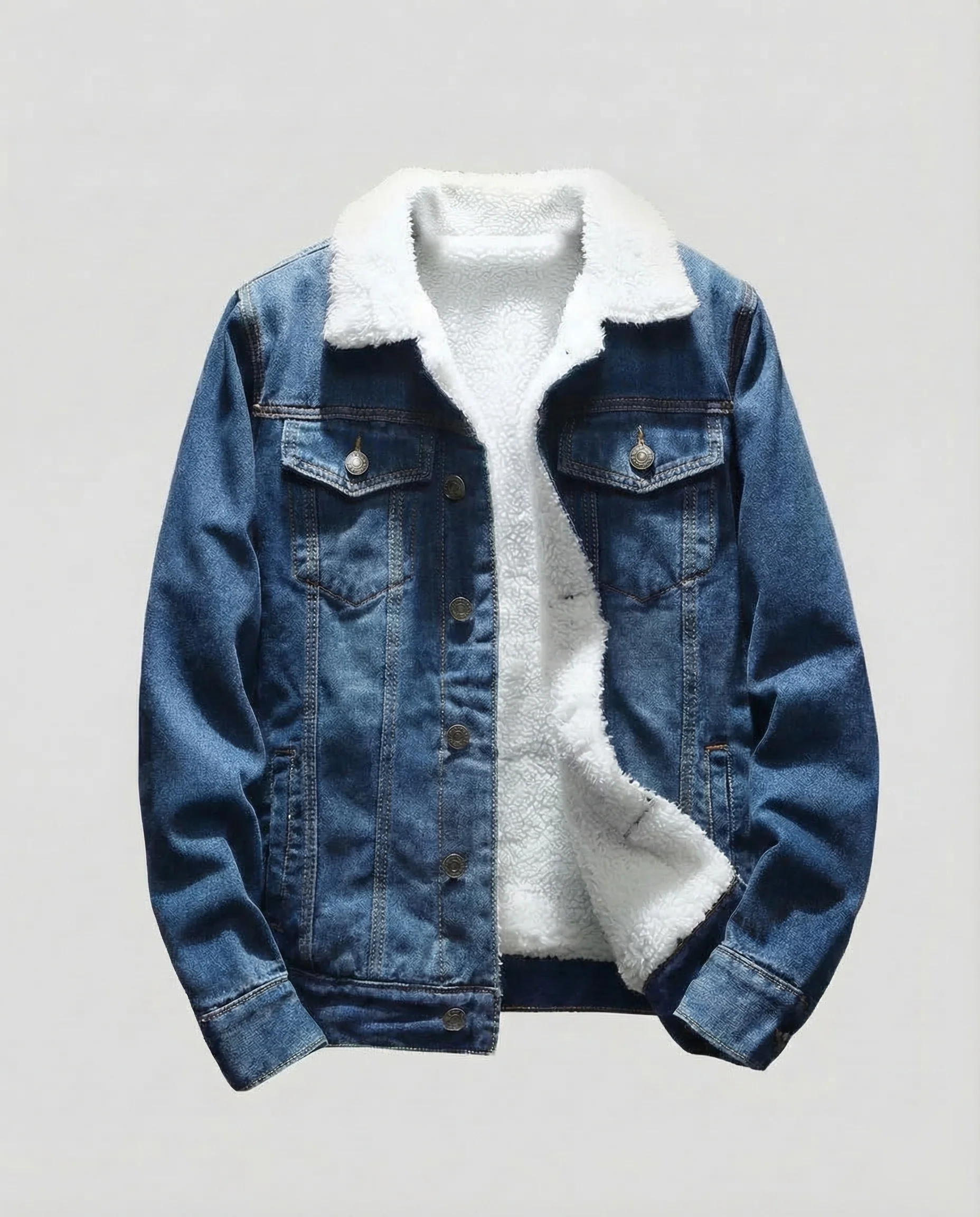Herren Gefütterte Jeansjacke Teddyfutter - Image 7