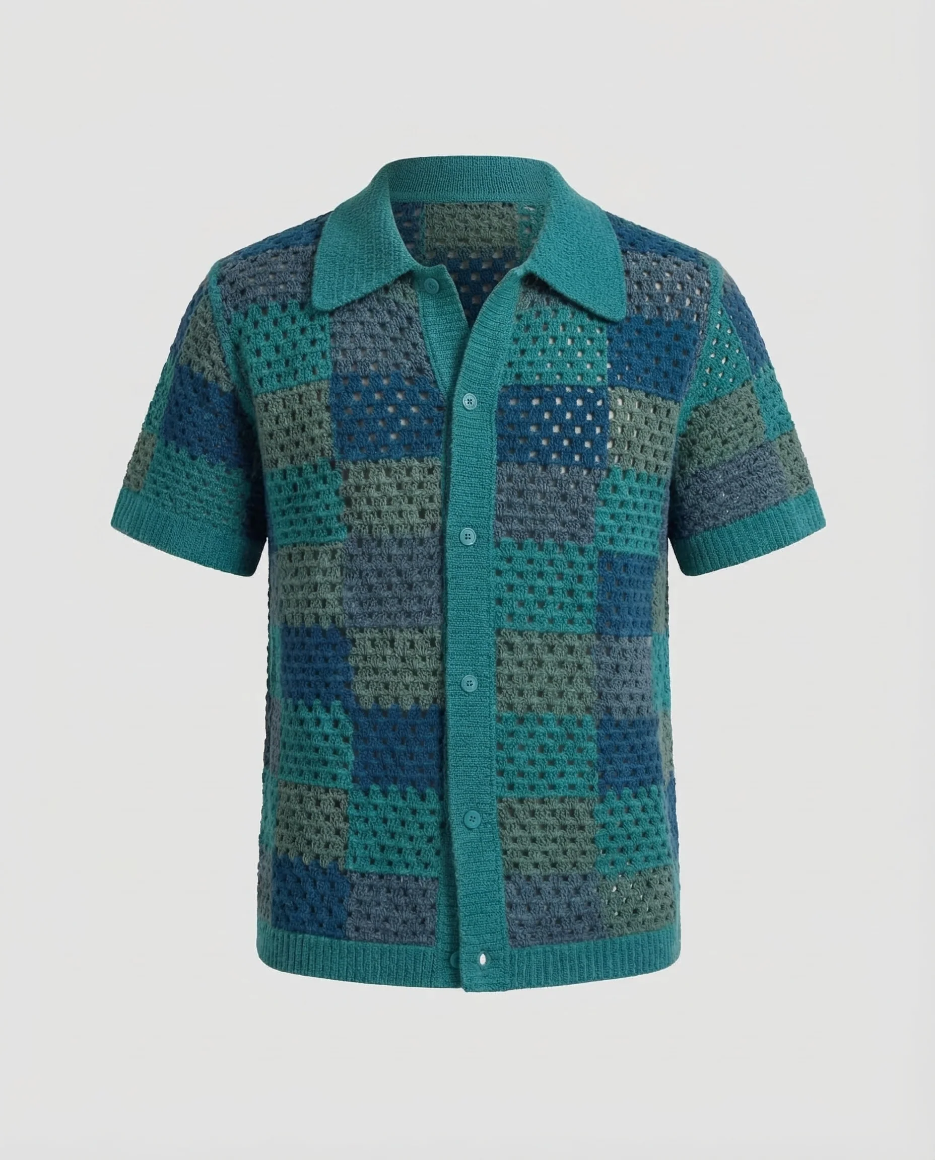 Herren Poloshirt Häkeloptik - Image 5