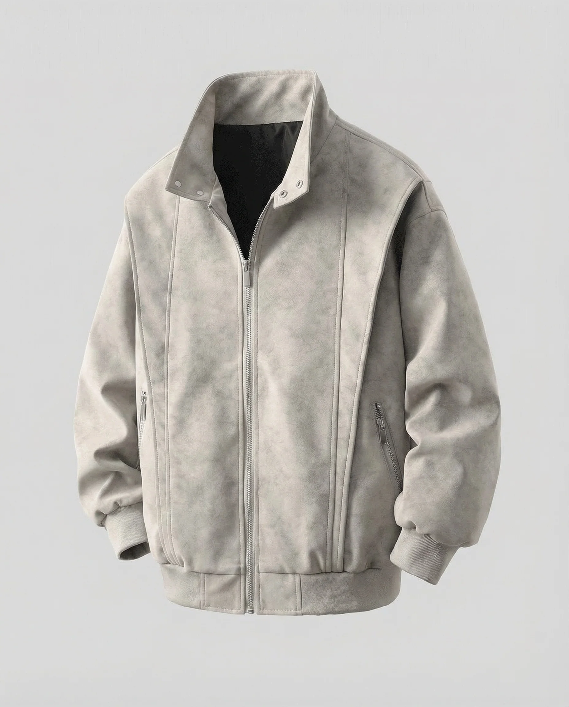 Herren Velours Kurzjacke Stehkragen - Image 5