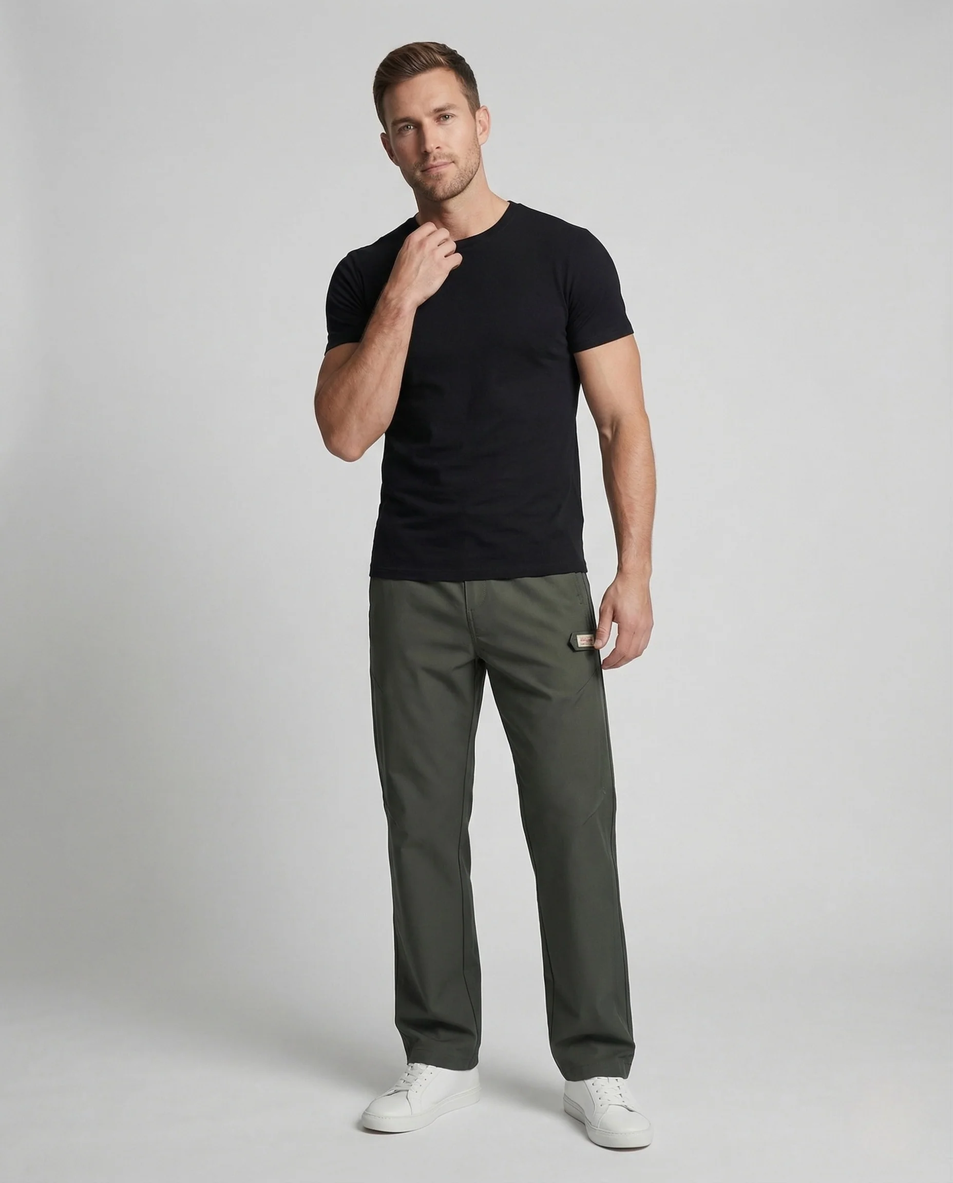 Herren Cargohose Gerade Utility Tasche