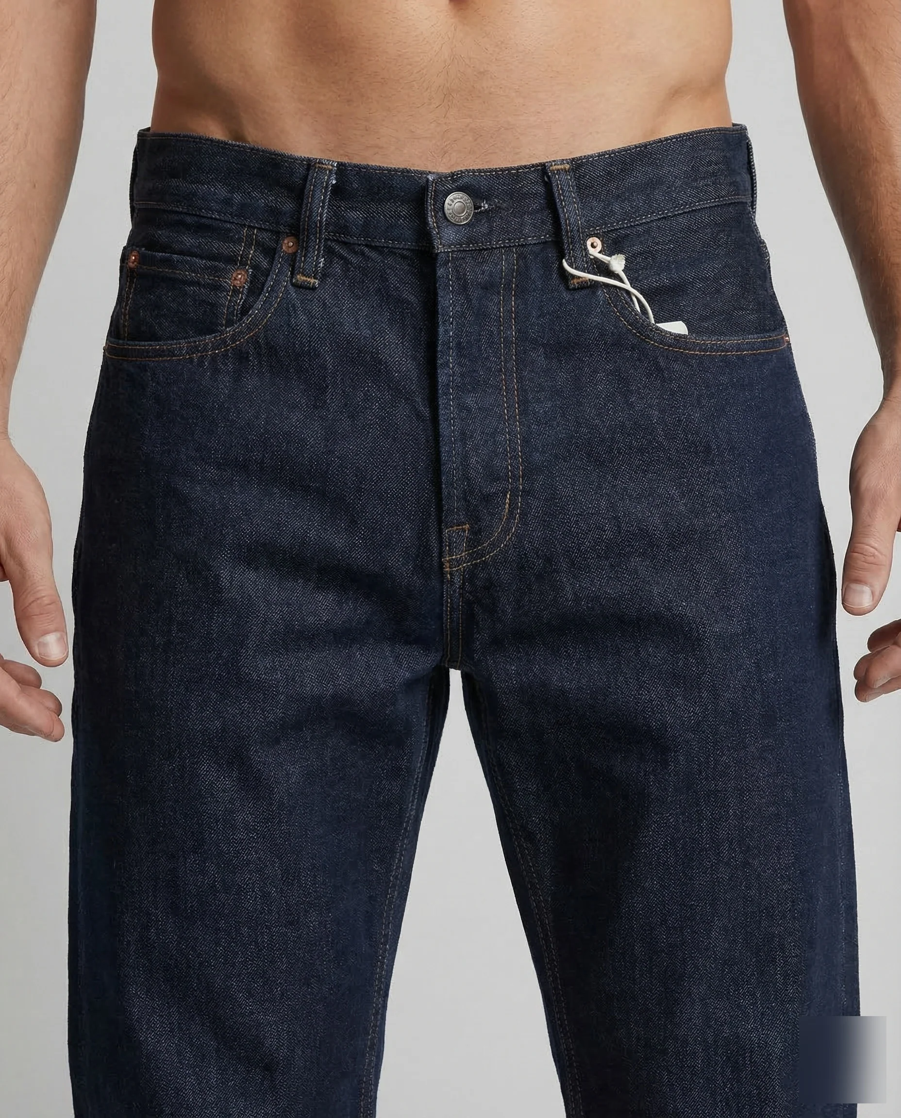 Herren Raw Denim Jeans High Waist - Image 3