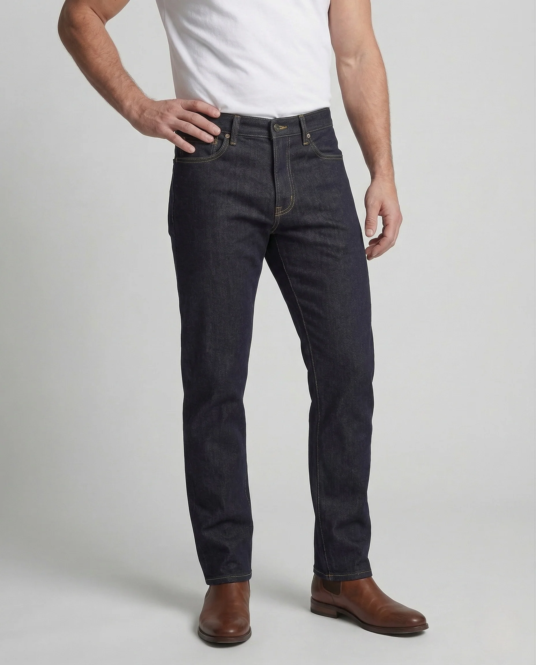 Herren Raw Denim Jeans Gerade - Image 2