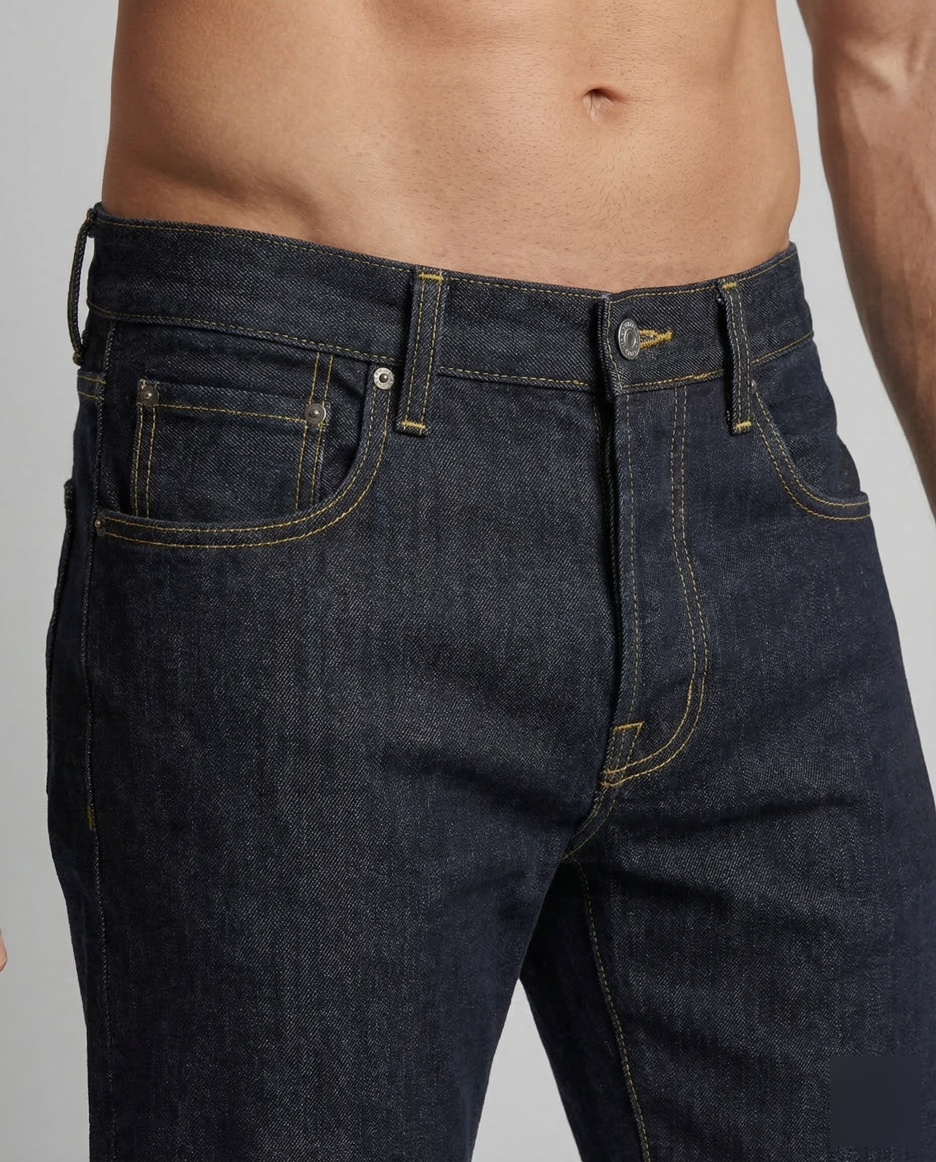 Herren Raw Denim Jeans Gerade - Image 3
