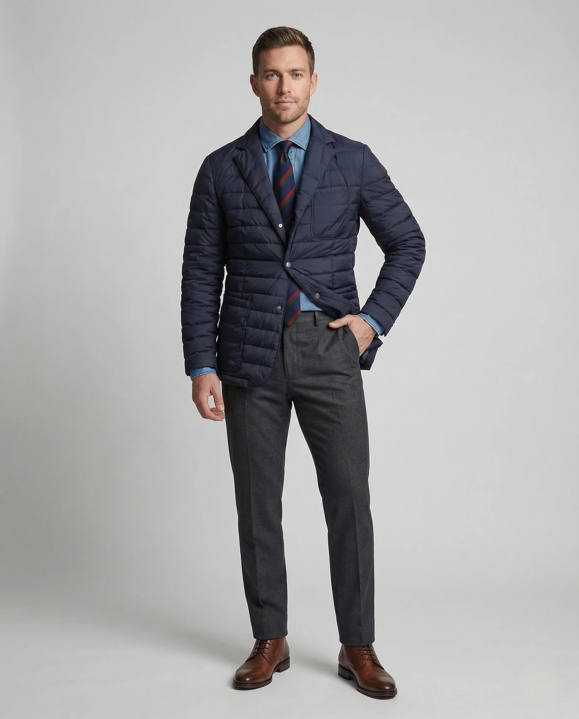 Herren gesteppter Blazer mit Wärmedämmung Sakko