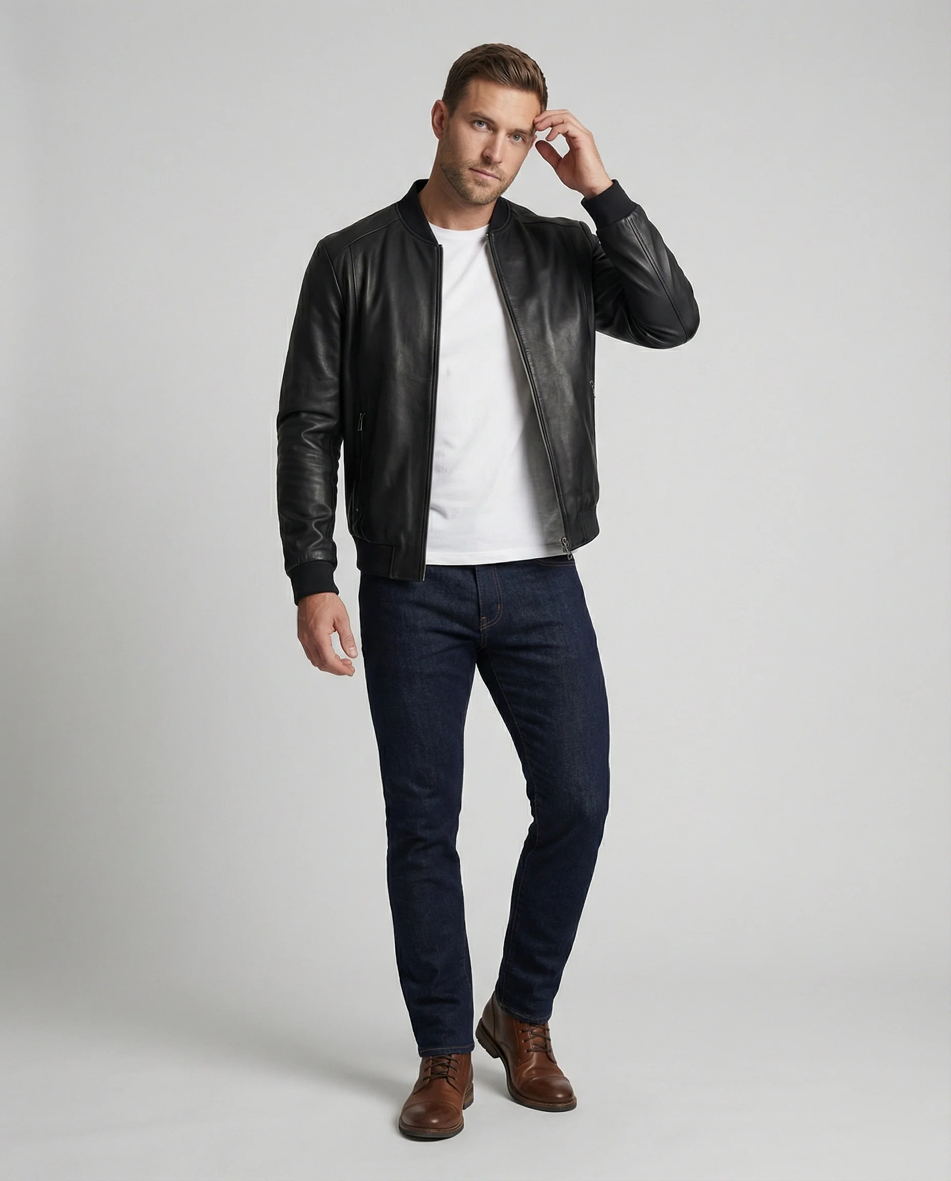 Herren Lederoptik Bomberjacke - Image 4