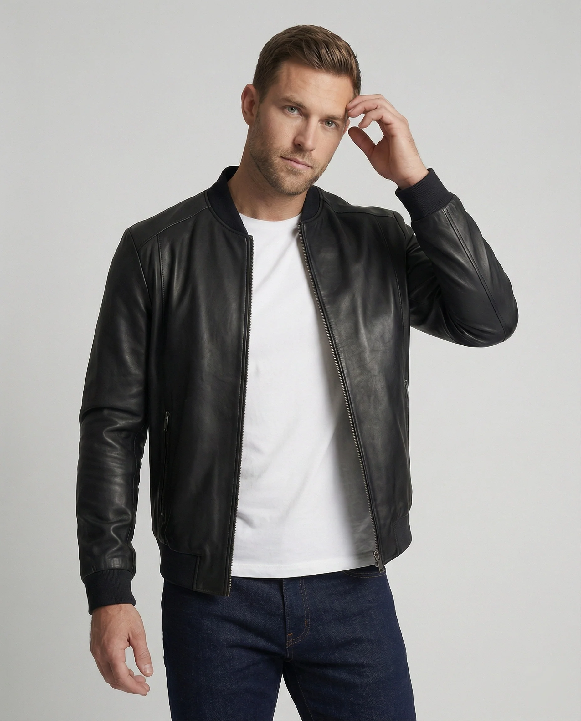 Herren Lederoptik Bomberjacke - Image 5