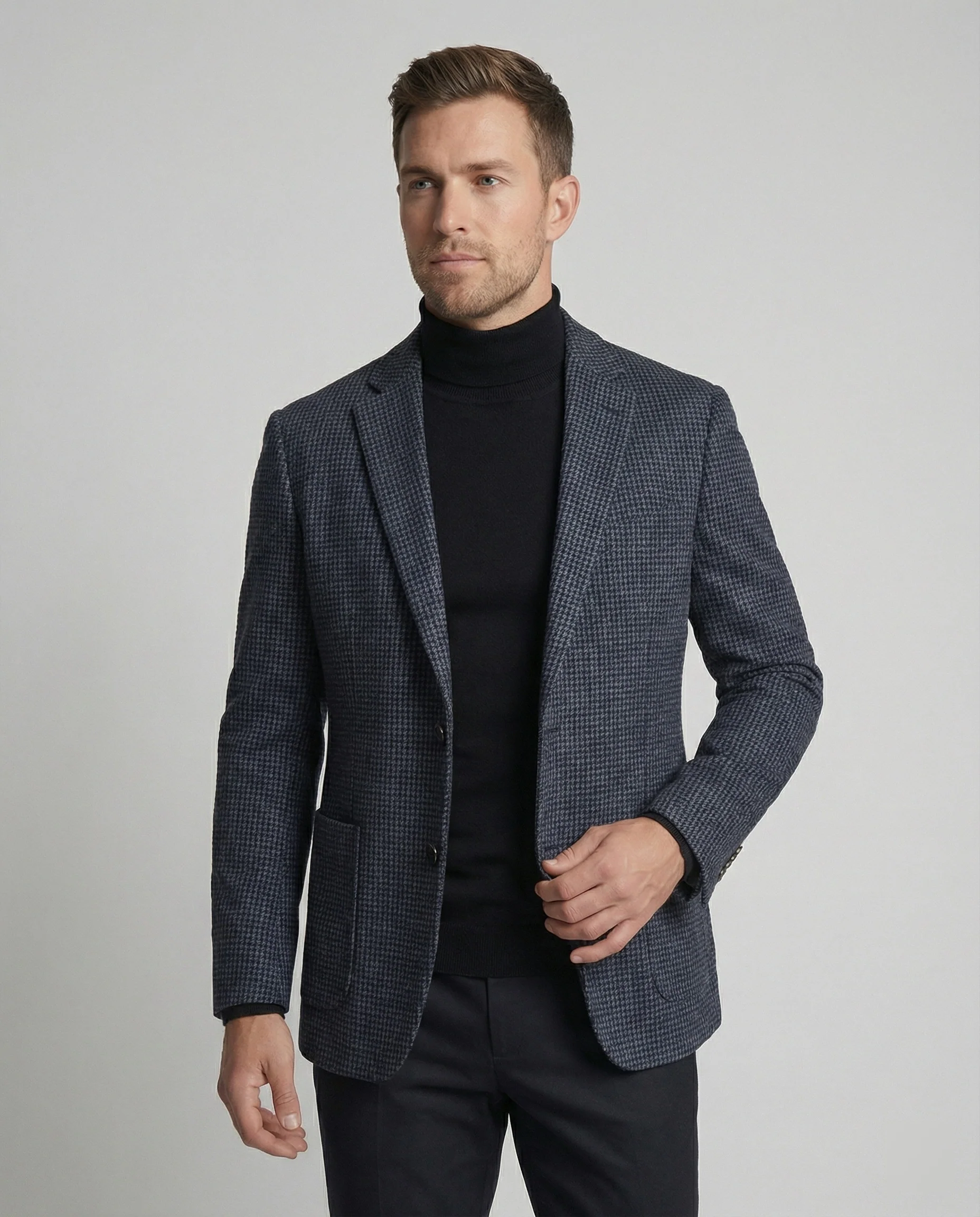 Herren Sakko Hahnentritt Zwei Knopf - Image 6