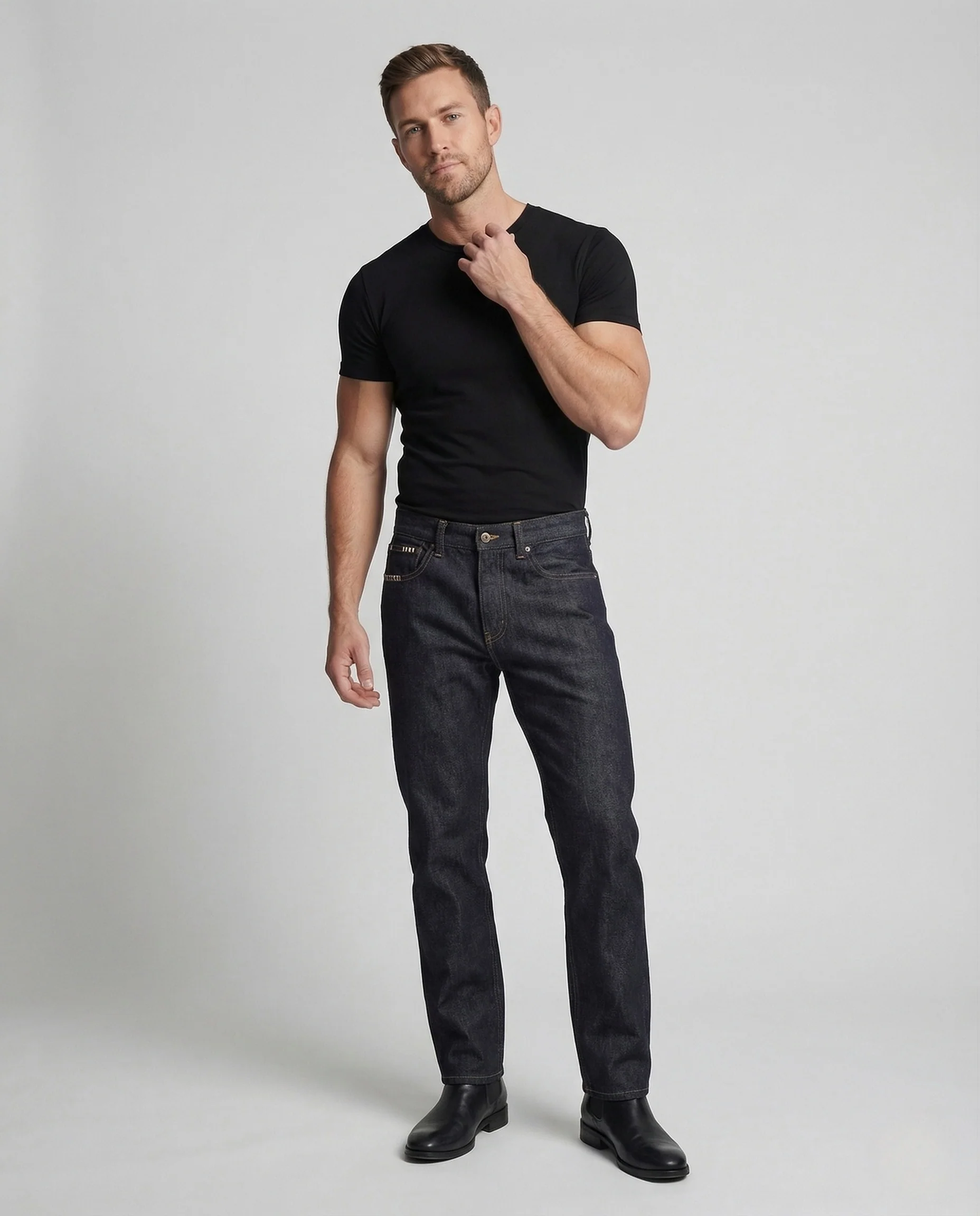 Herren Relax Jeans High Waist aus Raw Denim - Image 4