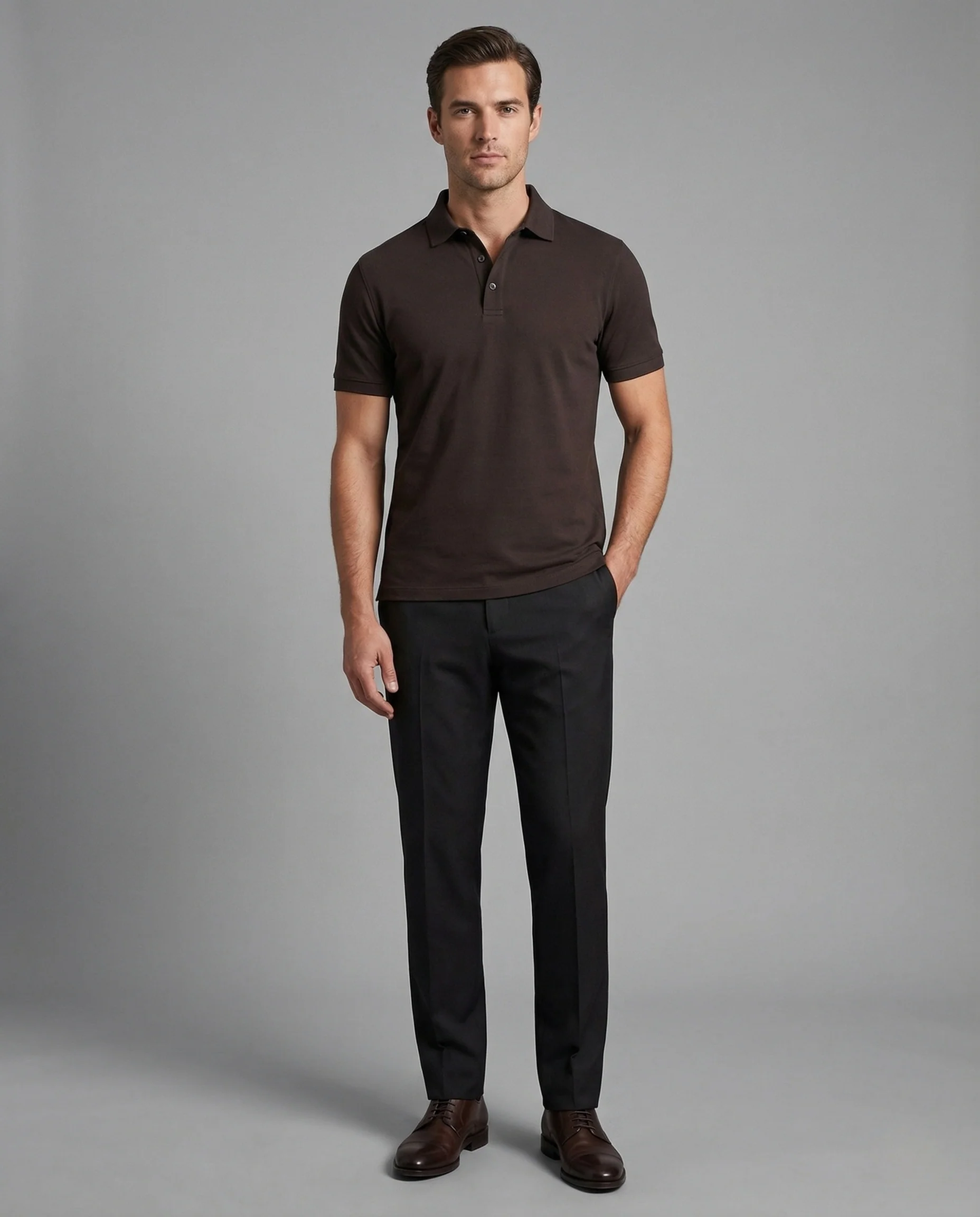 Herren Baumwoll Jersey Poloshirt minimalistisch