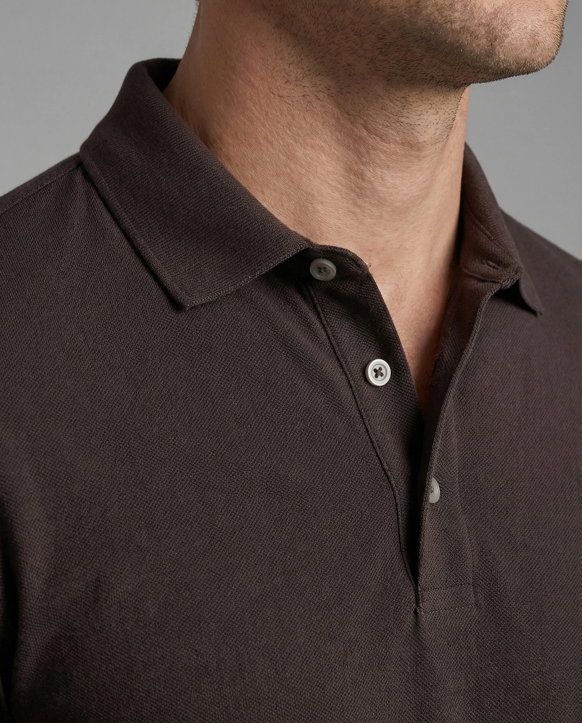 Herren Baumwoll Jersey Poloshirt minimalistisch - Image 3