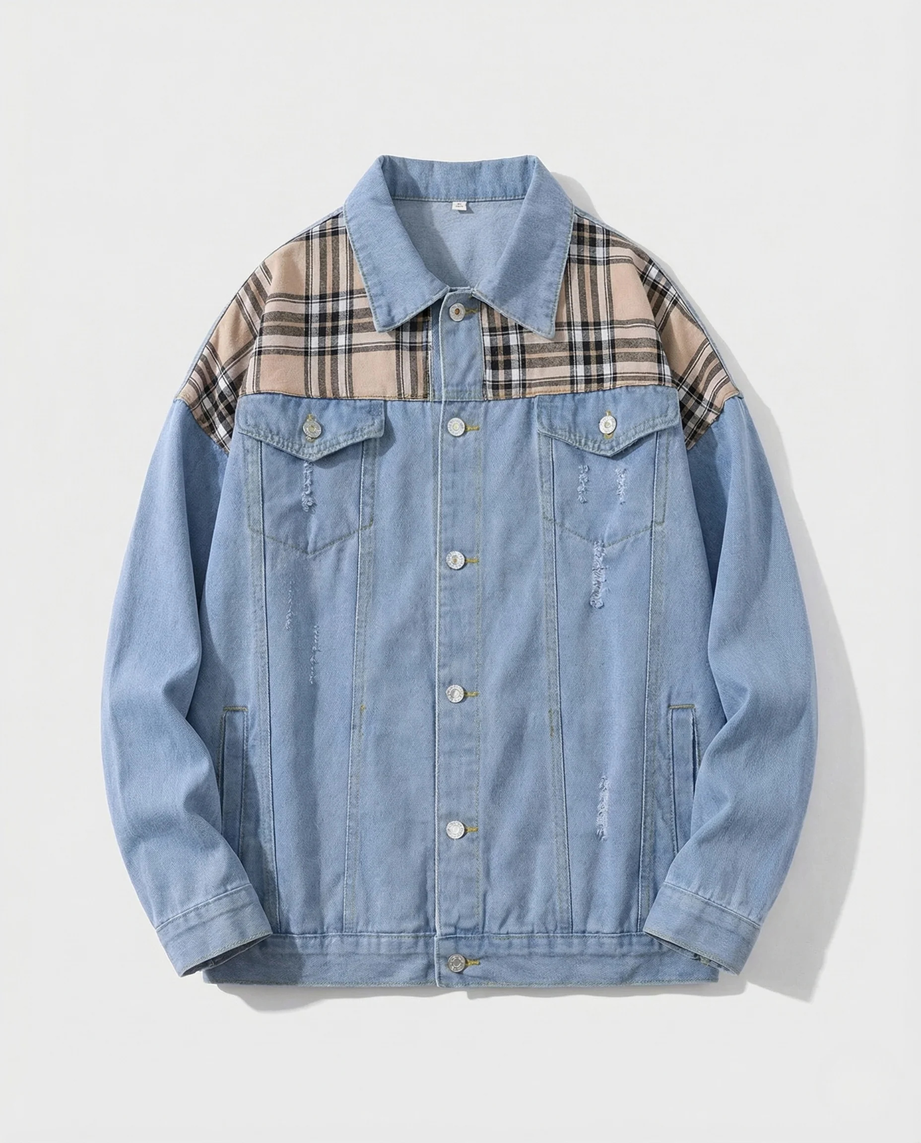 Herren Jeansjacke Karo Locker - Image 5