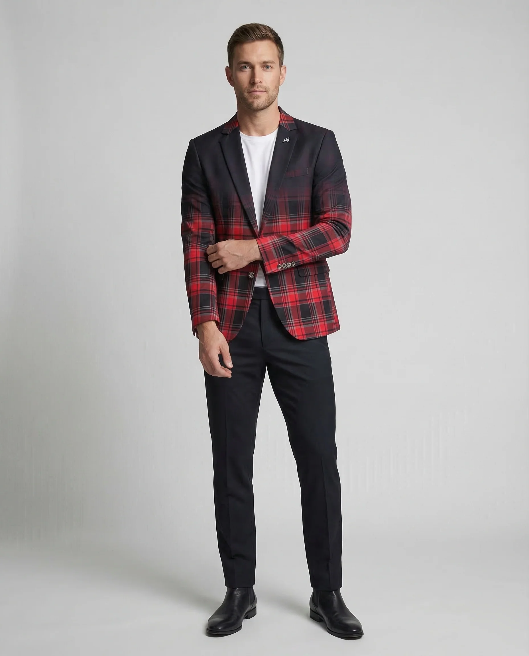 Herren Karo Sakko Slim
