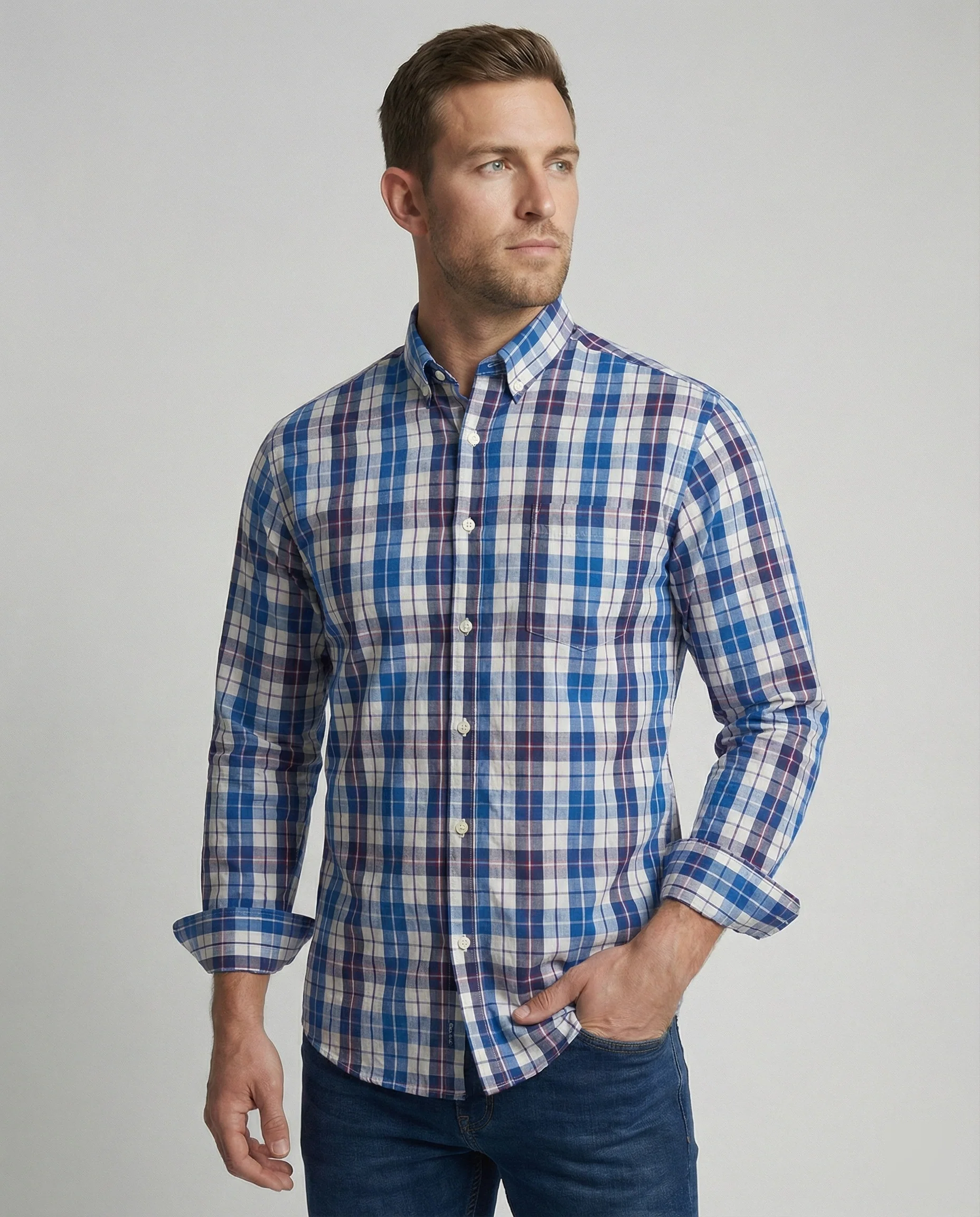 Herren Flanell Langarmhemd Kariert - Image 14