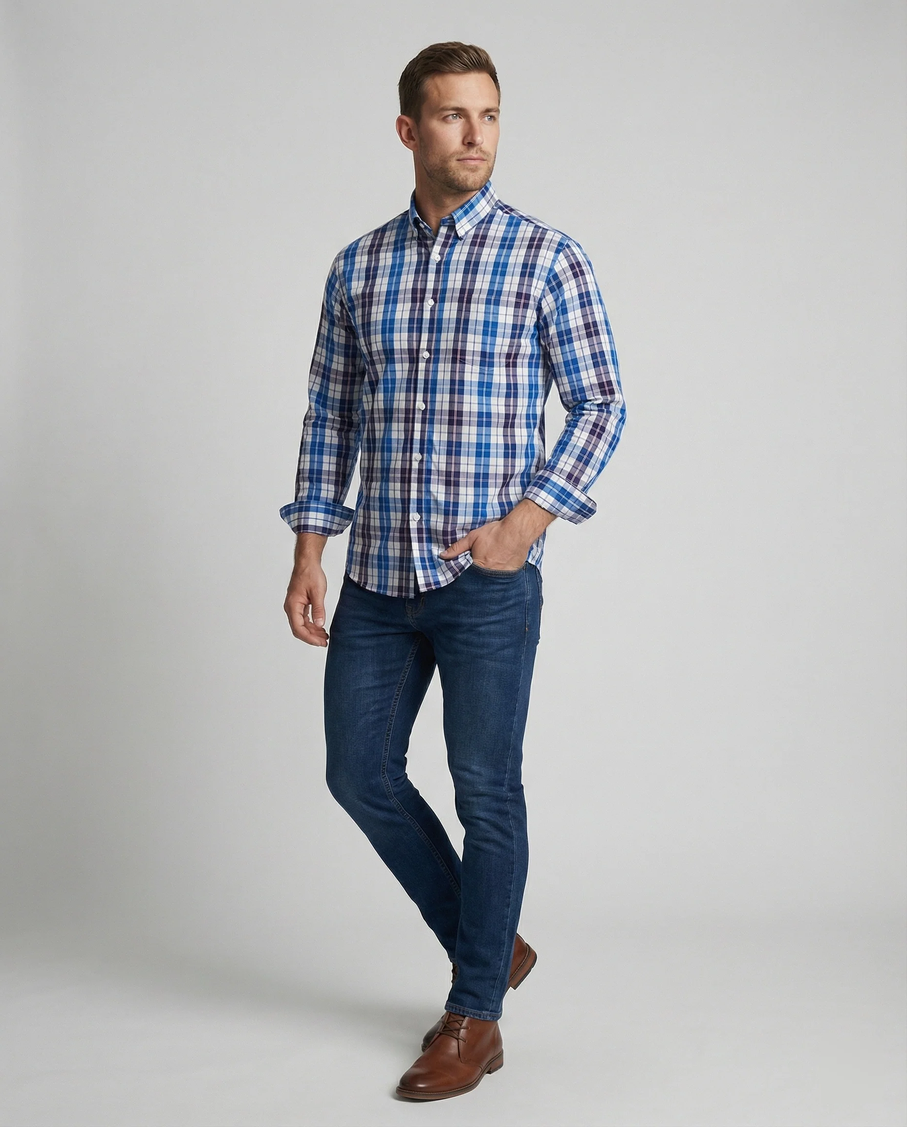 Herren Flanell Langarmhemd Kariert - Image 15