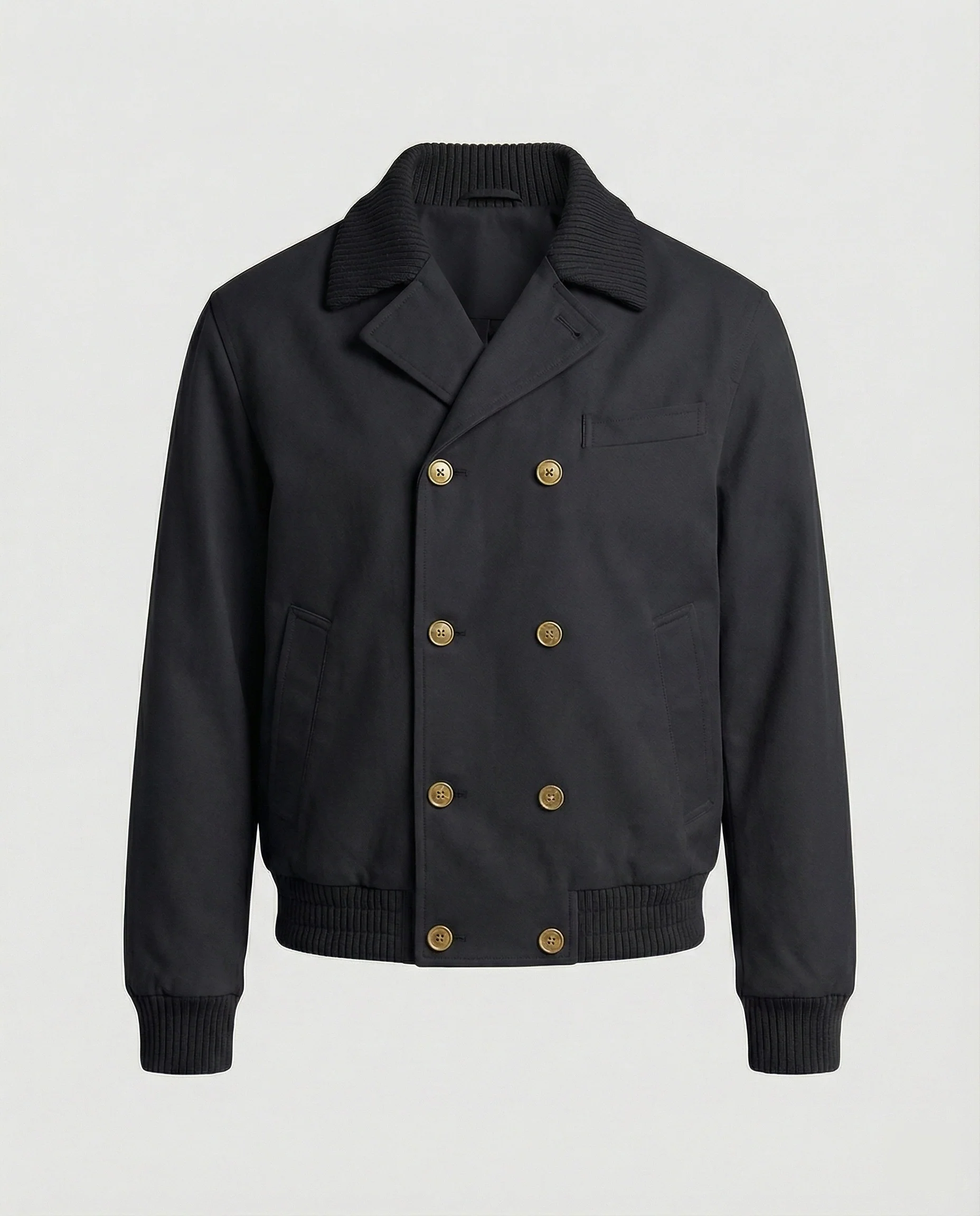 Kastiger Blouson mit geripptem Schalkragen, Druckknopffront und elastischem Saum Heidi-Mode - Image 5