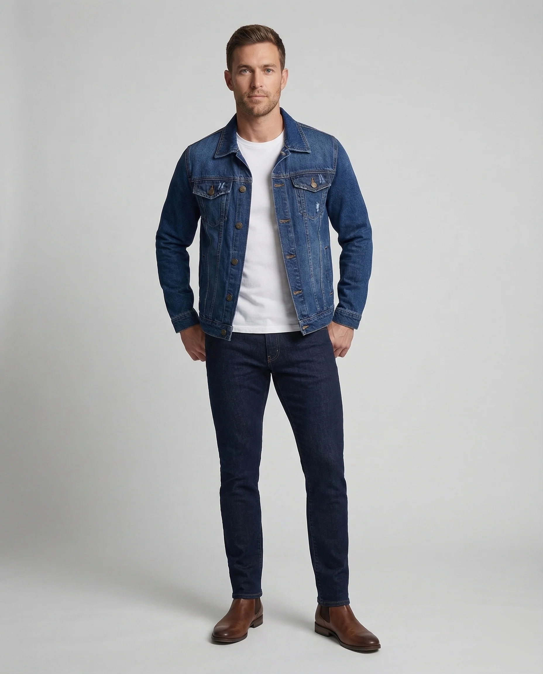 Herren Trucker Jeansjacke Klassisch