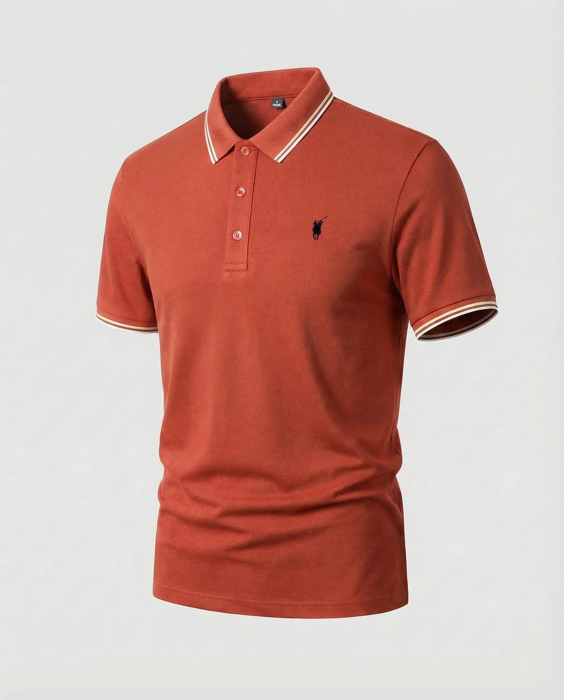 Herren Poloshirt Kurzarm Piqué Kontraststreifen - Image 11
