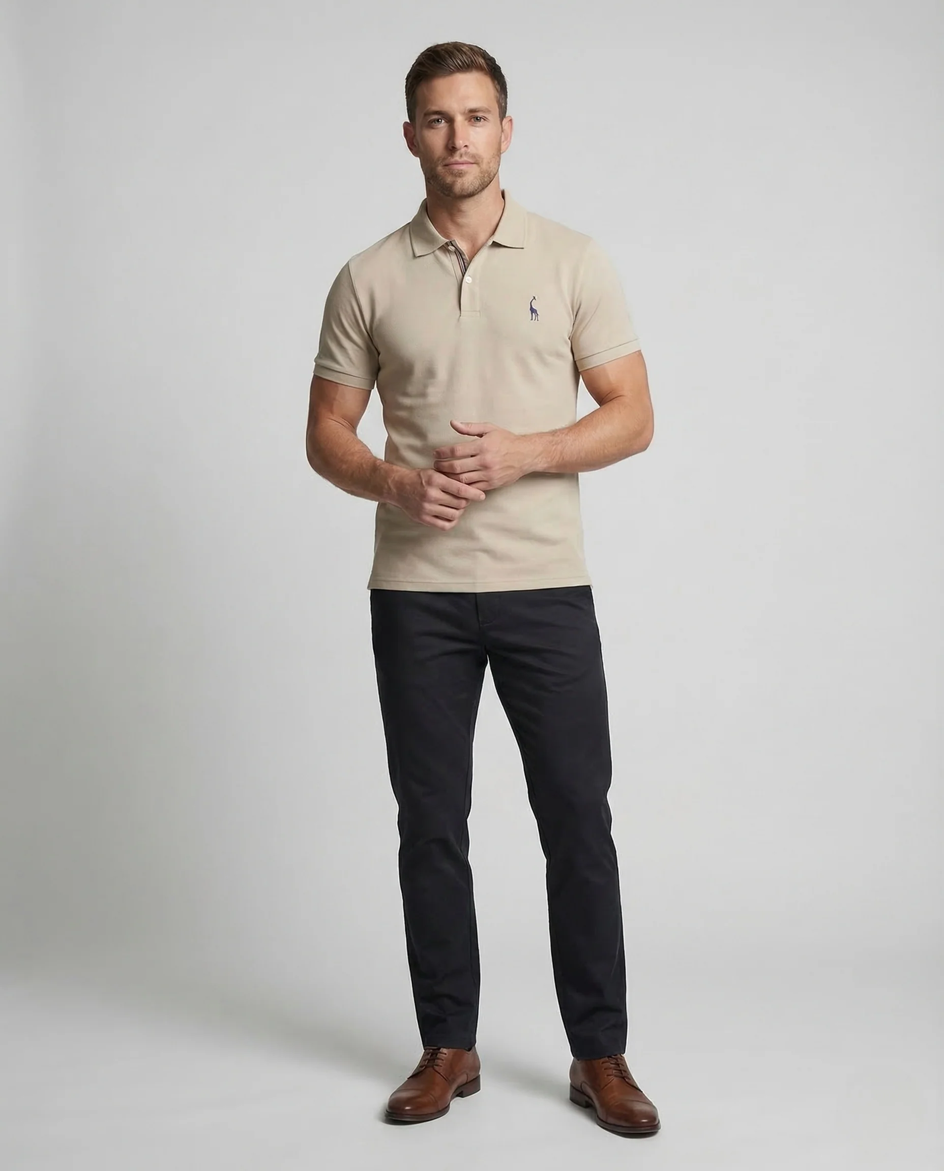 Herren Poloshirt Kurzarm Piqué Emblem