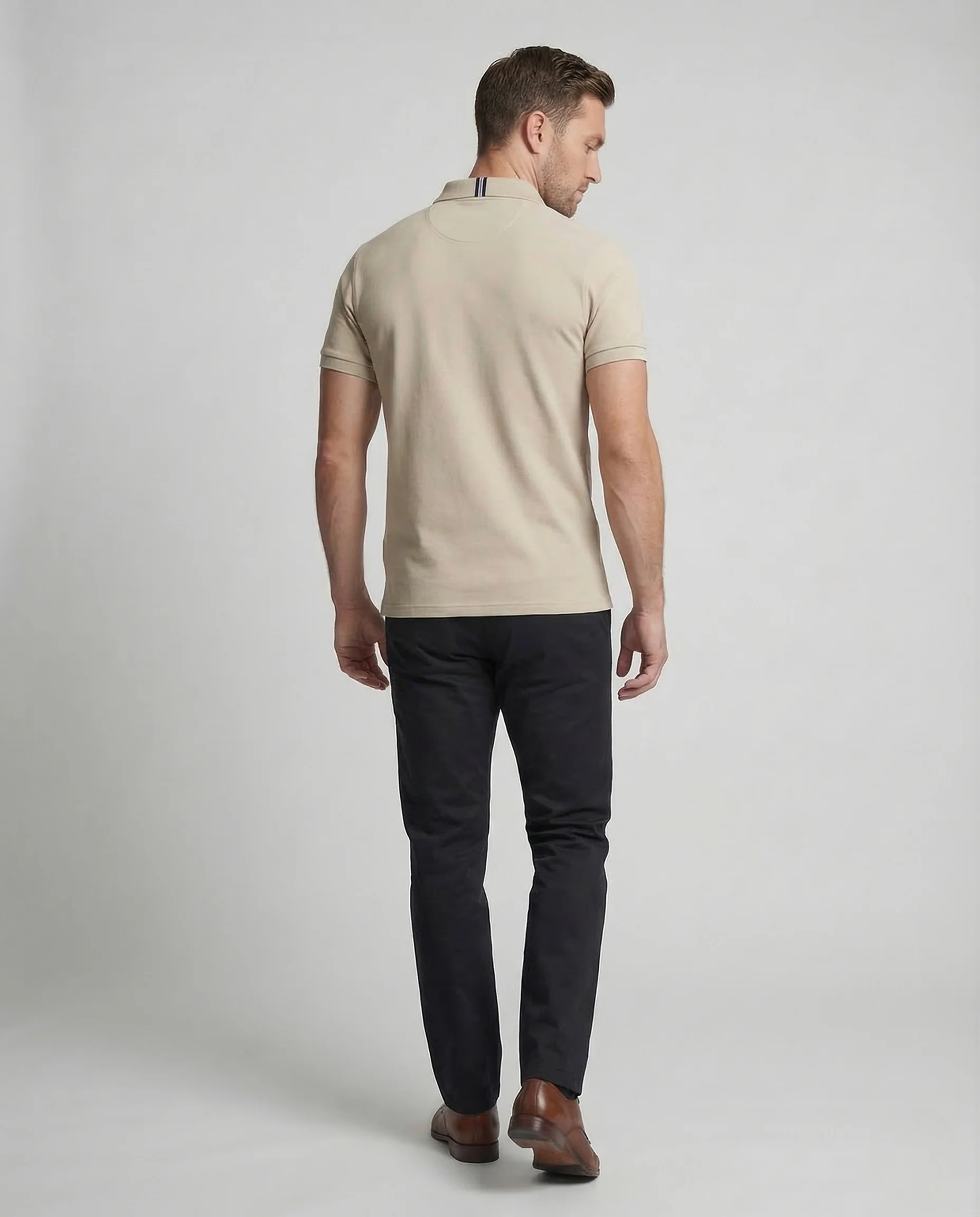 Herren Poloshirt Kurzarm Piqué Emblem - Image 4