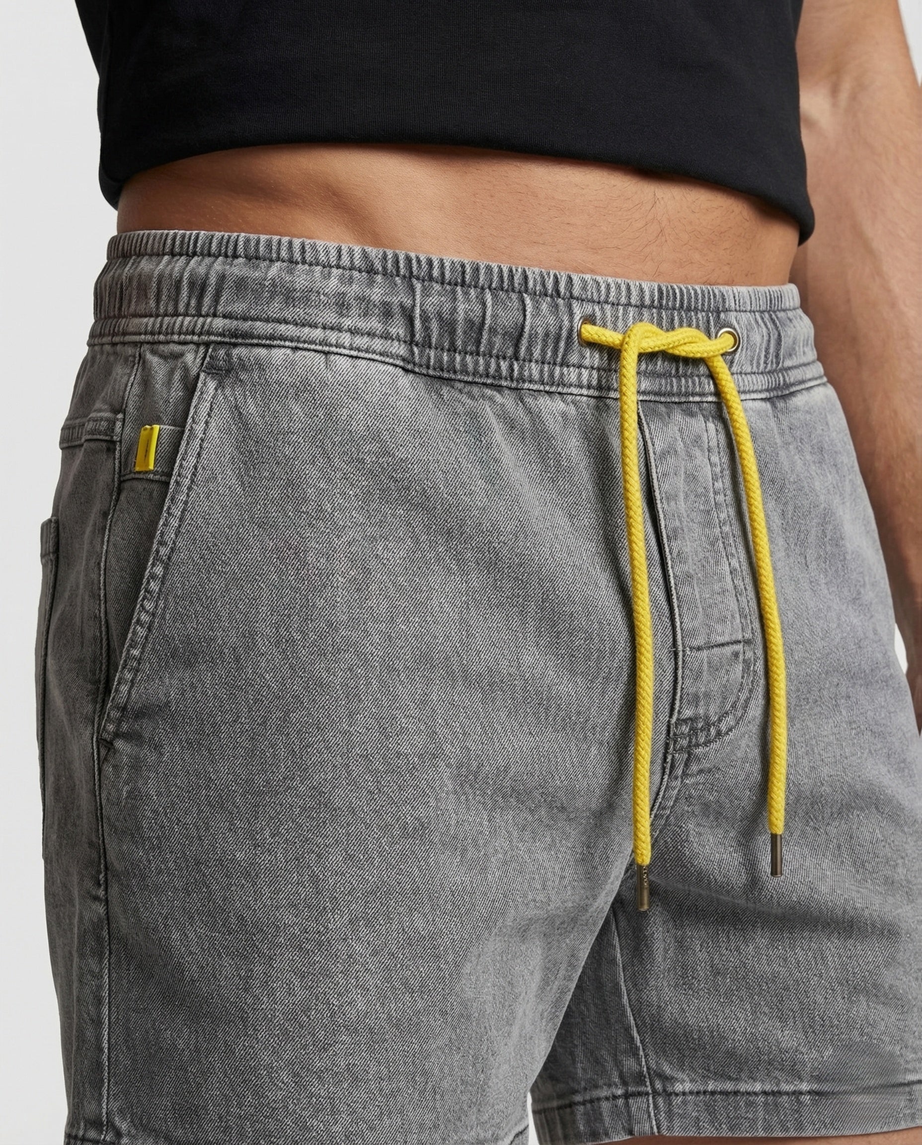 Herren Jeansshorts Knielang Elastikbund - Image 3