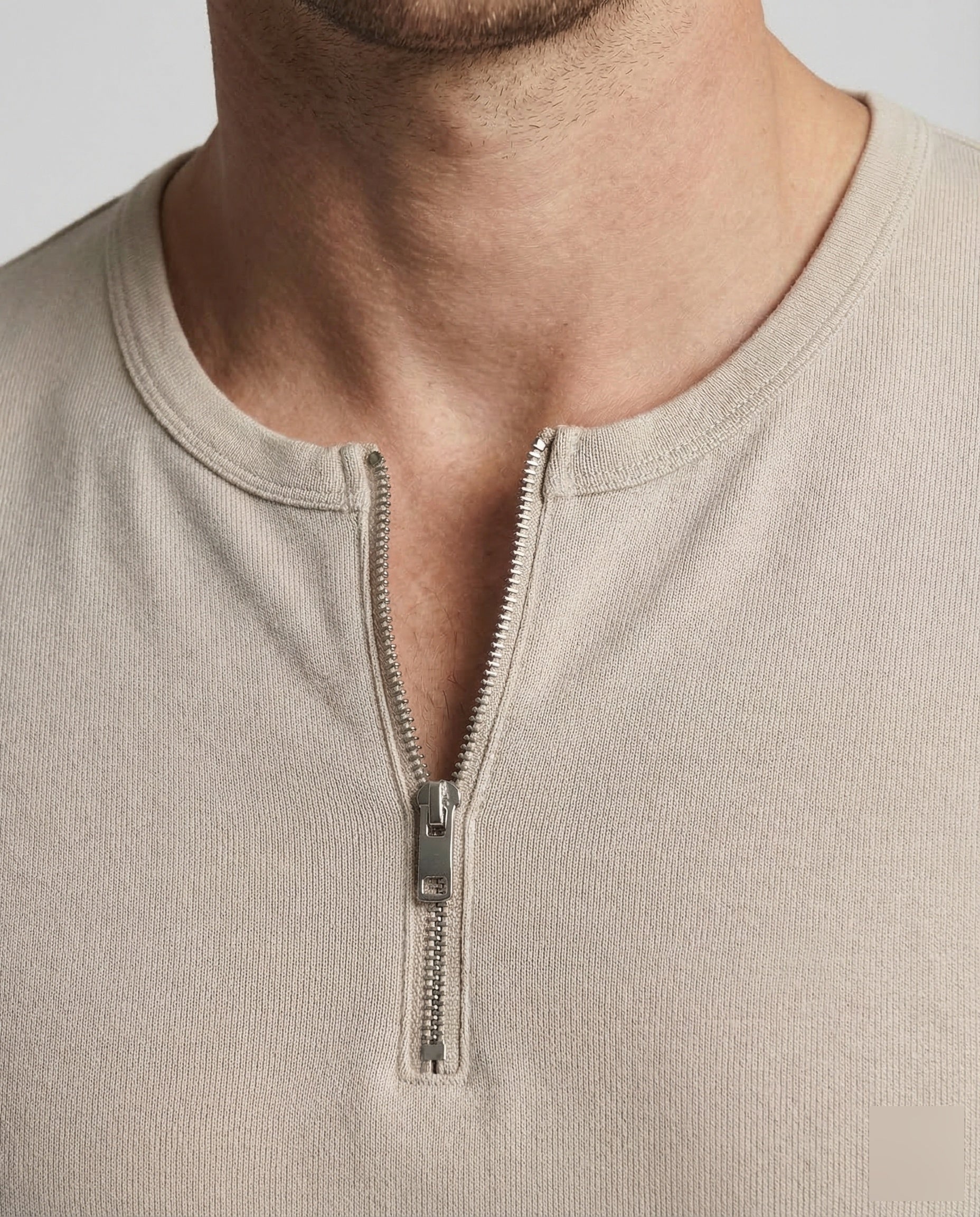 Herren Shirt Zip Stehkragen - Image 3