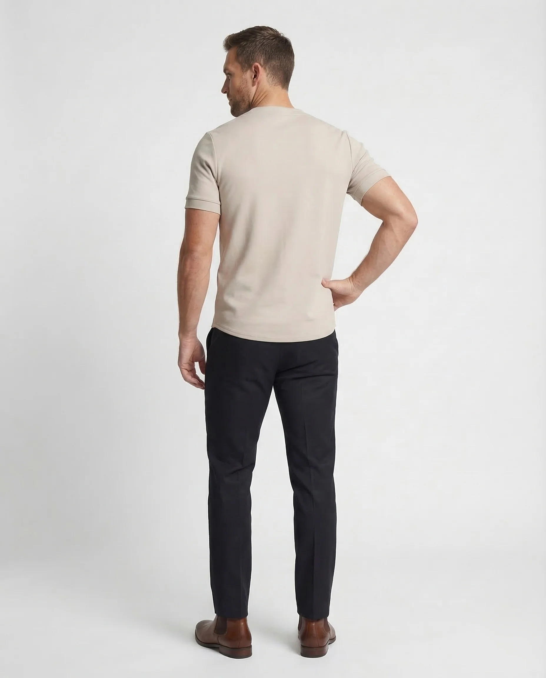 Herren Shirt Zip Stehkragen - Image 4