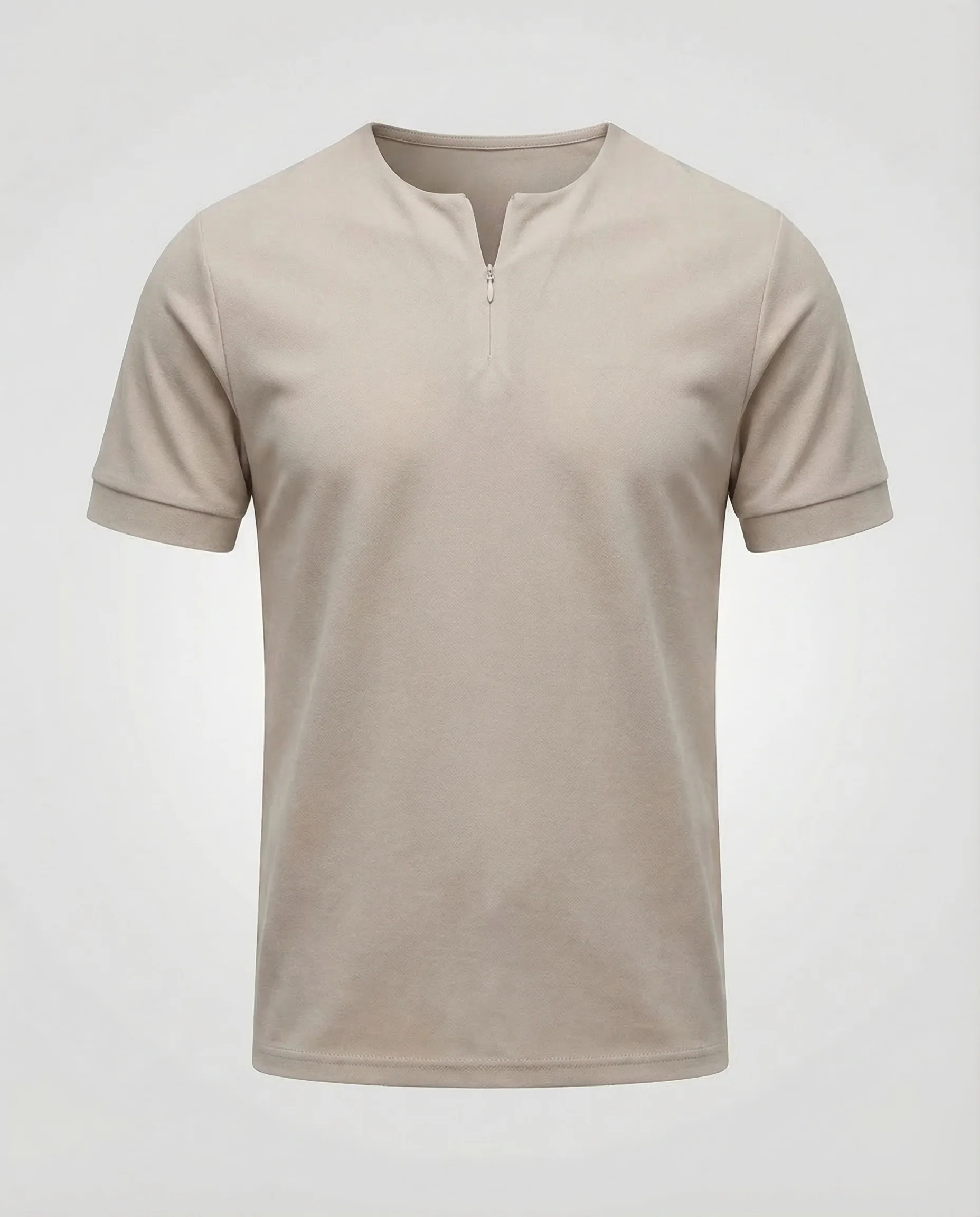 Herren Shirt Zip Stehkragen - Image 6