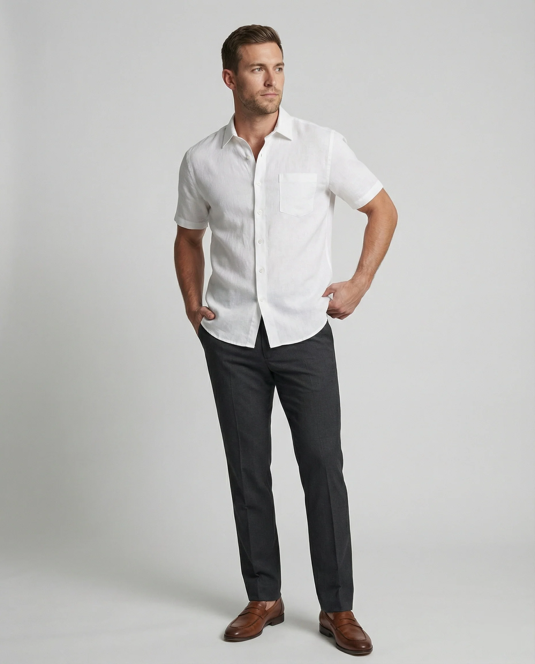 Kurzarm Hawaiihemd Herren Palmenprint - Image 27