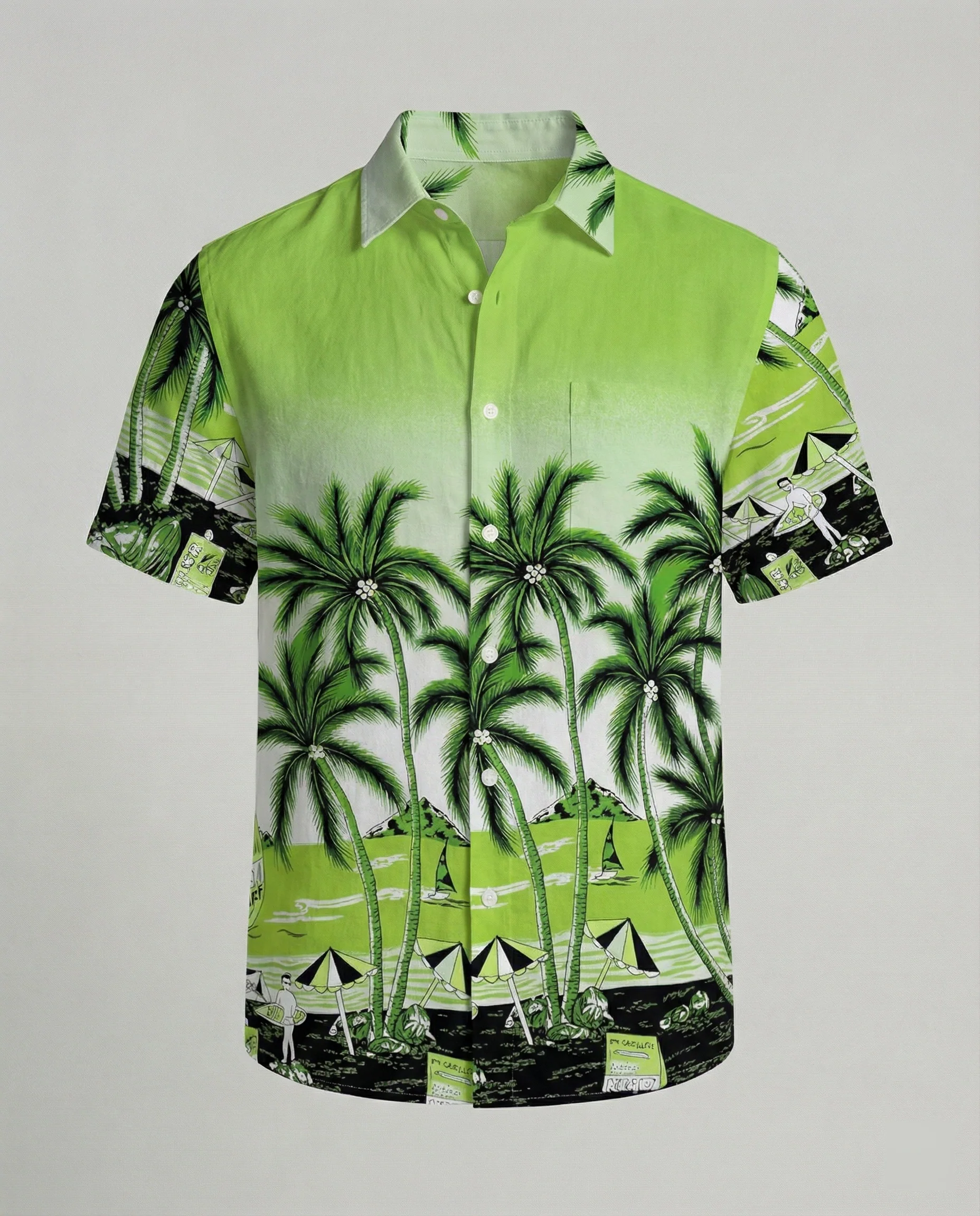 Kurzarm Hawaiihemd Herren Palmenprint - Image 29