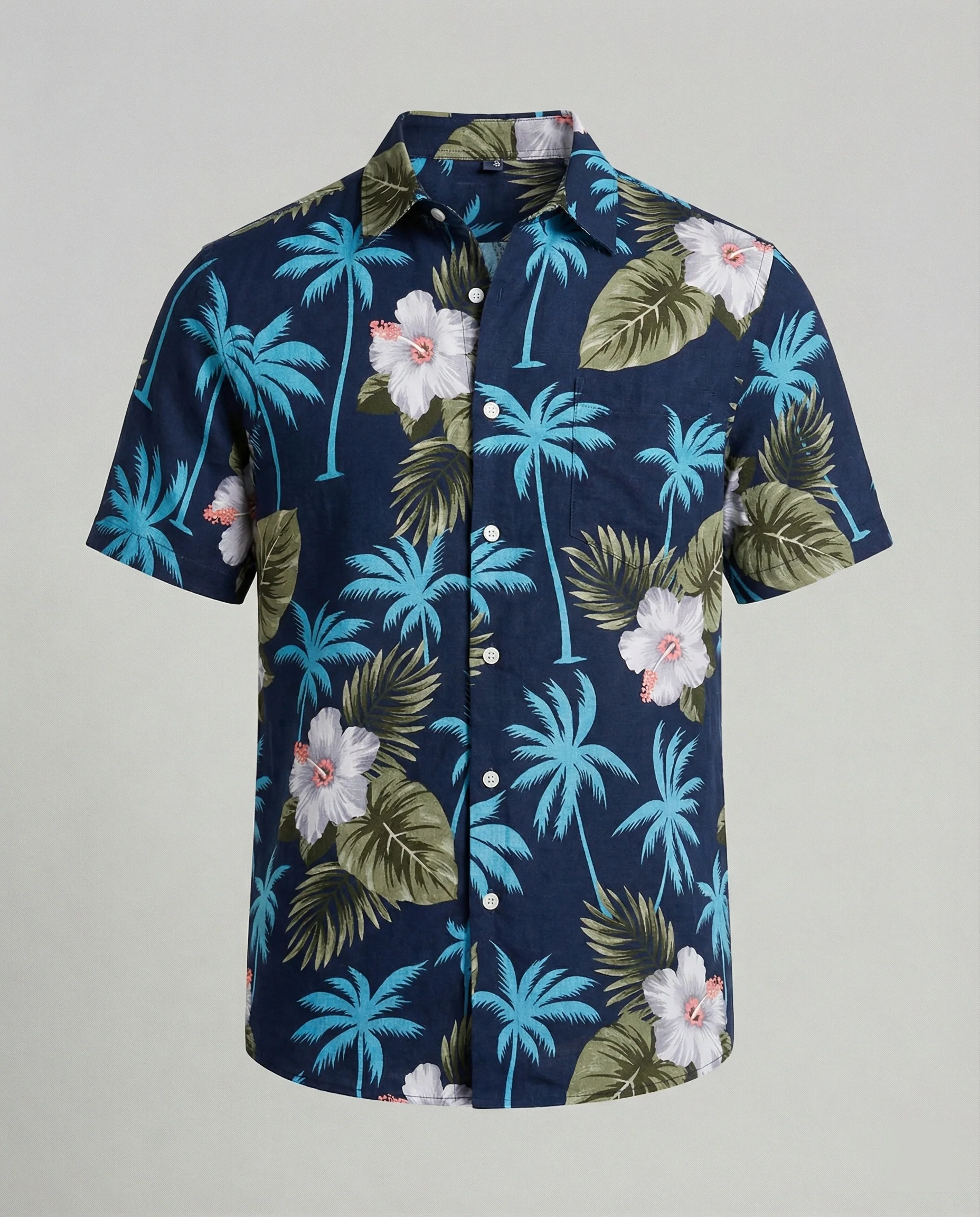 Kurzarm Hawaiihemd Herren Palmenprint - Image 32
