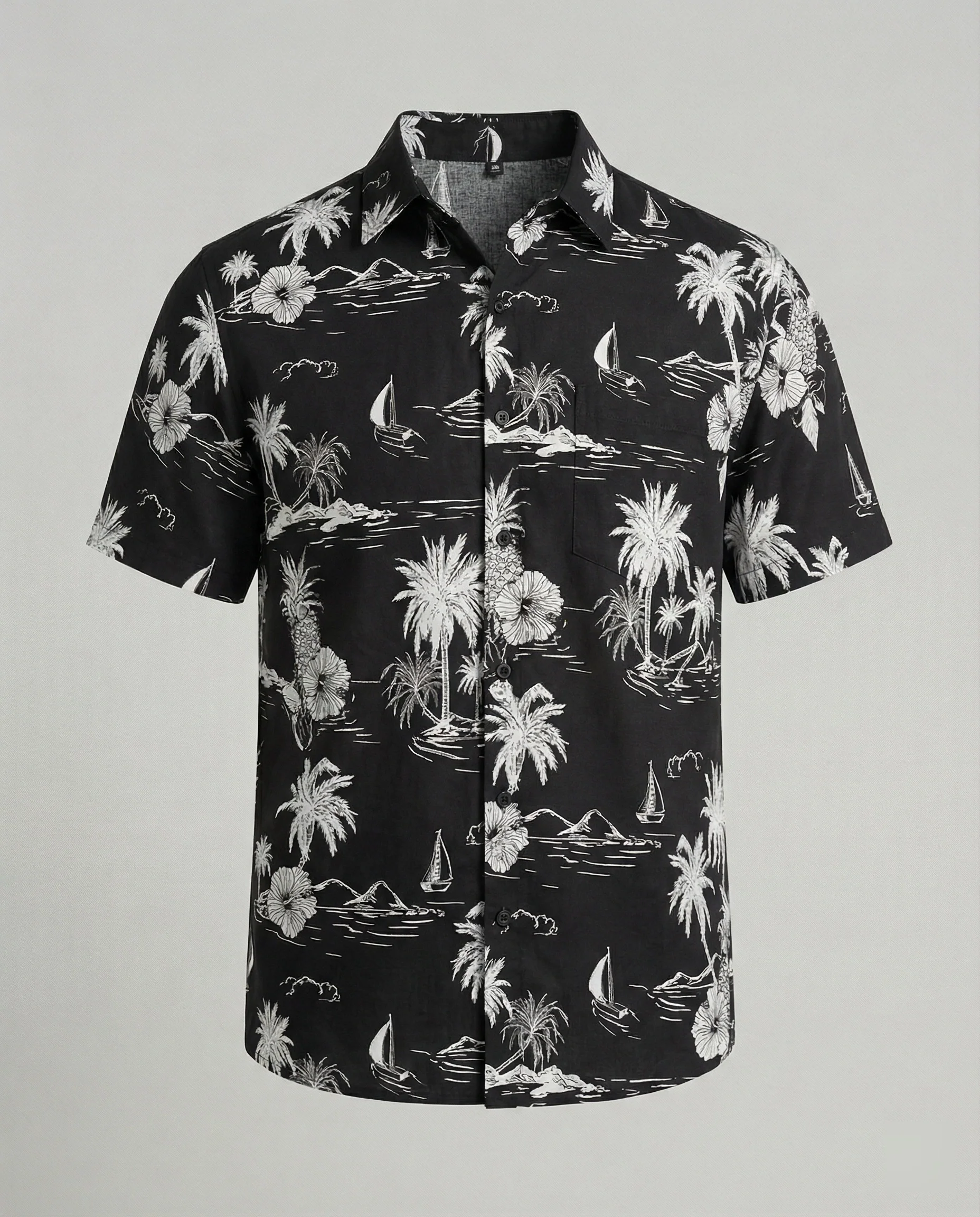 Kurzarm Hawaiihemd Herren Palmenprint - Image 36
