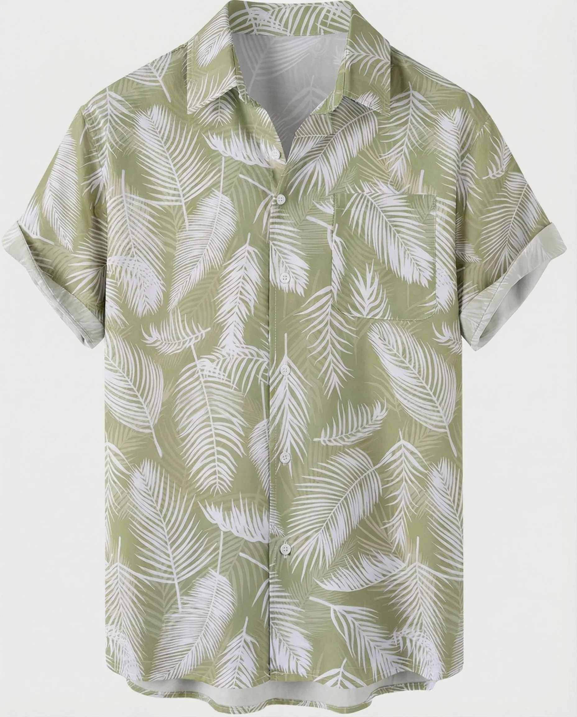 Kurzarm Hawaiihemd Herren Palmenprint - Image 50
